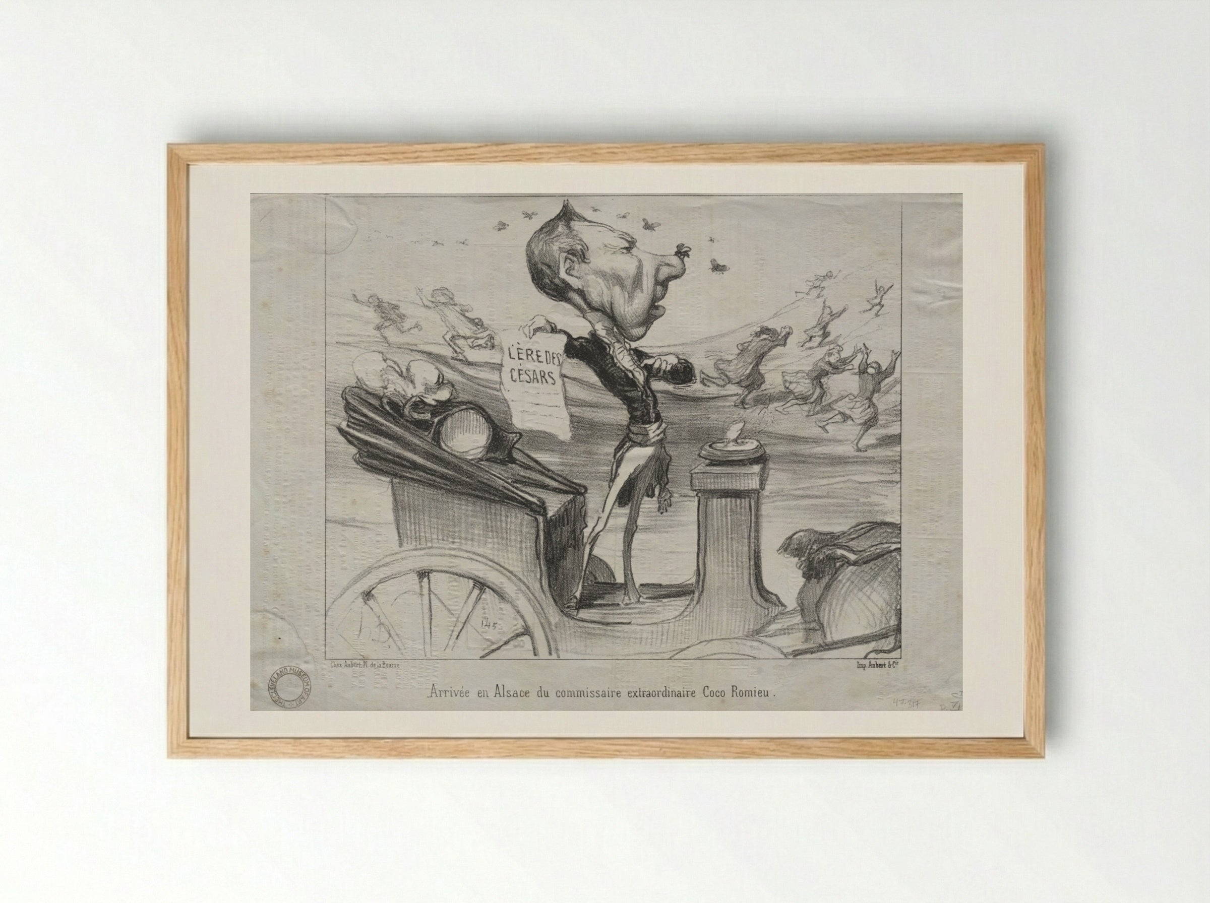 Arrival in Alsace of the extraordinary commissioner, Coco Romieu - Honoré Daumier - Framed Print Wood
