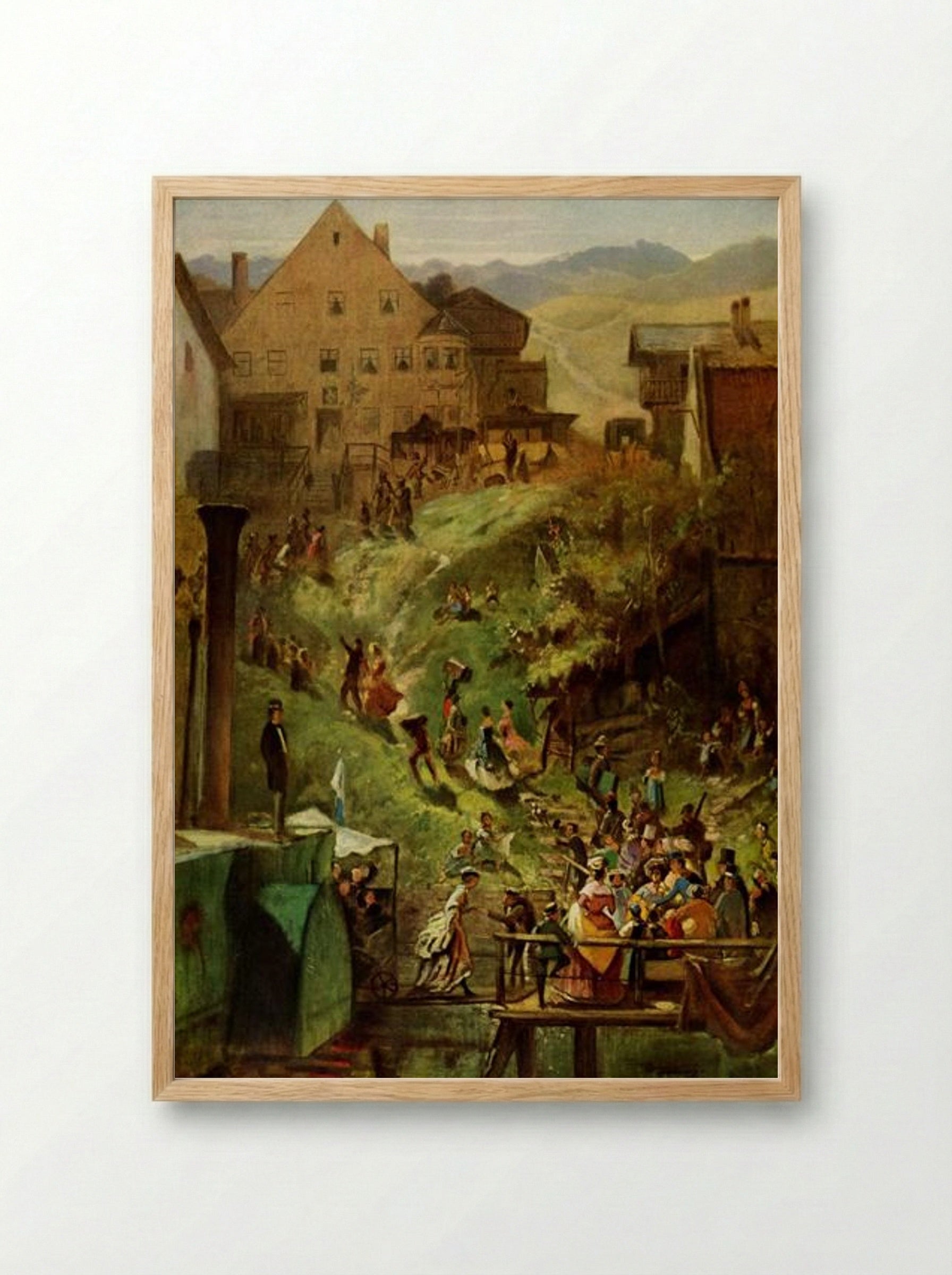 Arrival in Seeshaupt - Carl Spitzweg - Framed Print Wood