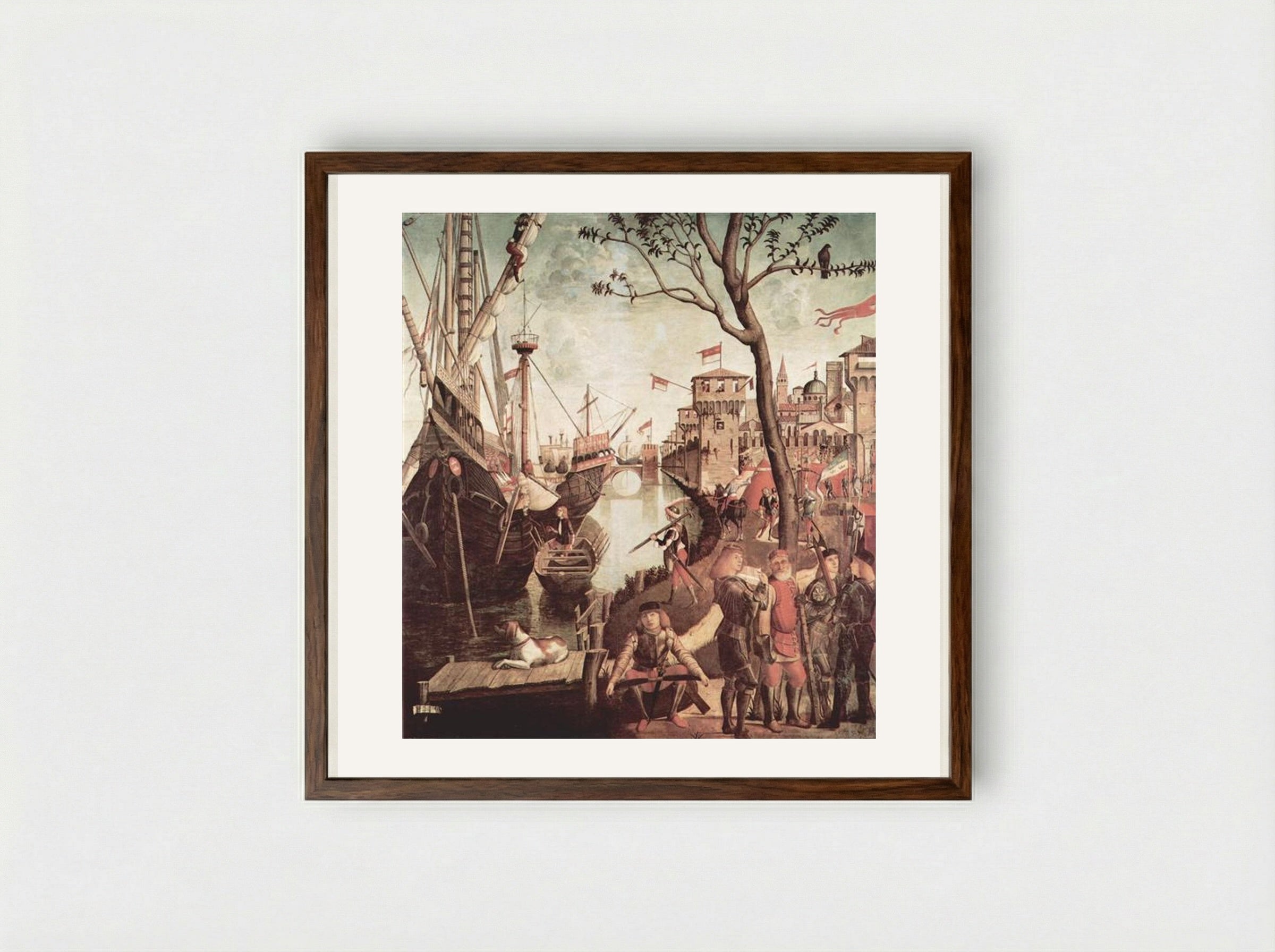 Arrival of St. Ursula at Cologne - Vittore Carpaccio - Framed Print Dark Wood