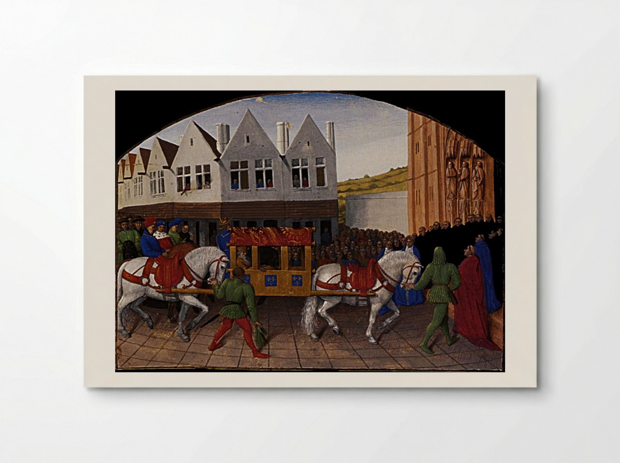 Arrival of the Emperor Charles IV in front of Saint Denis - Jean Fouquet - Poster