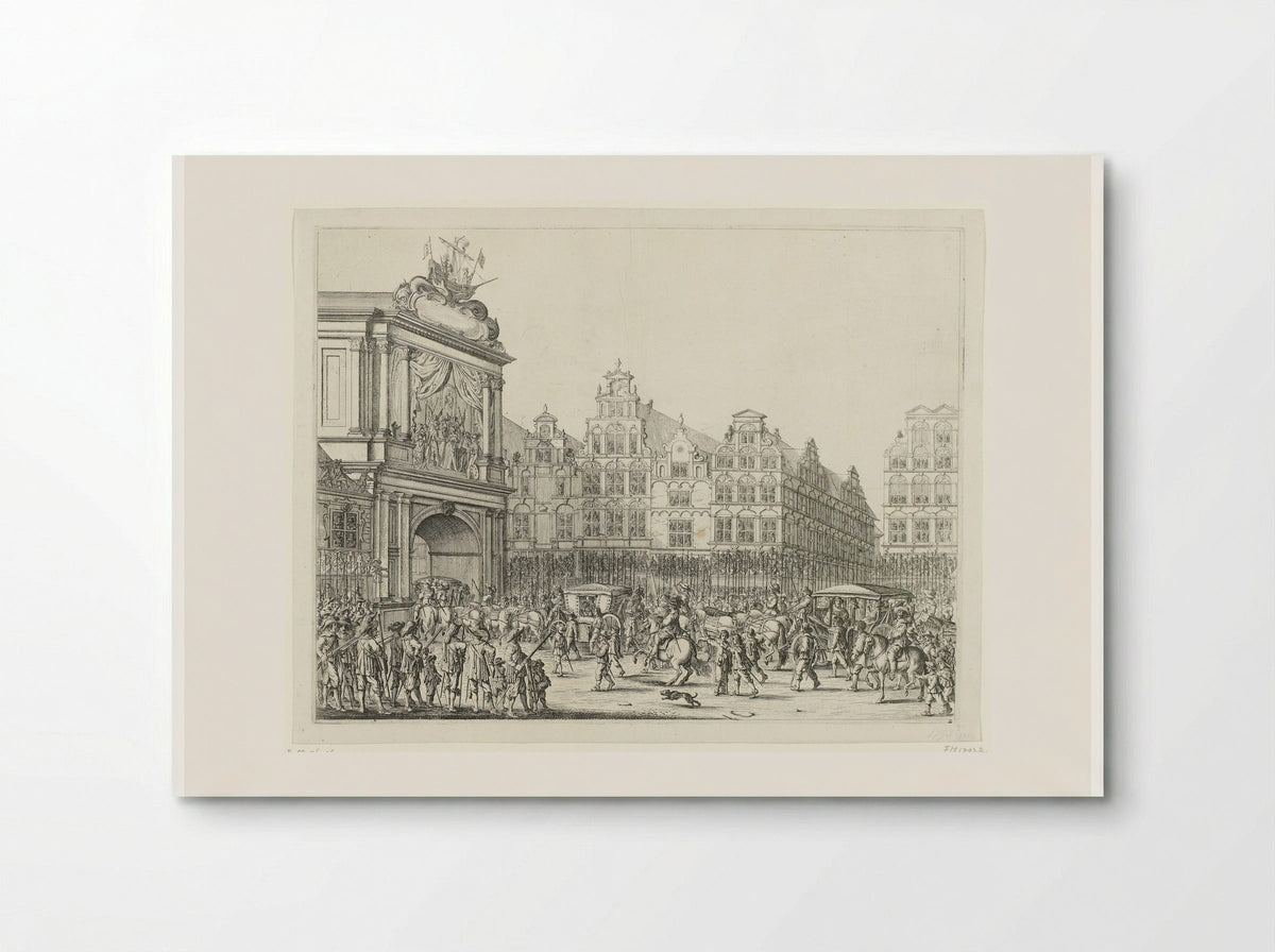 Arrival of the Procession Along the Nieuwerdijk on the Dam - Salomon Savery - Poster