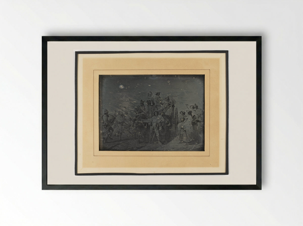 Arrival of the Reapers in the Pontine Marshes - Vincent Chevallier - Framed Print Black