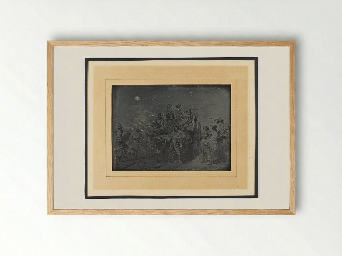 Arrival of the Reapers in the Pontine Marshes - Vincent Chevallier - Framed Print Wood