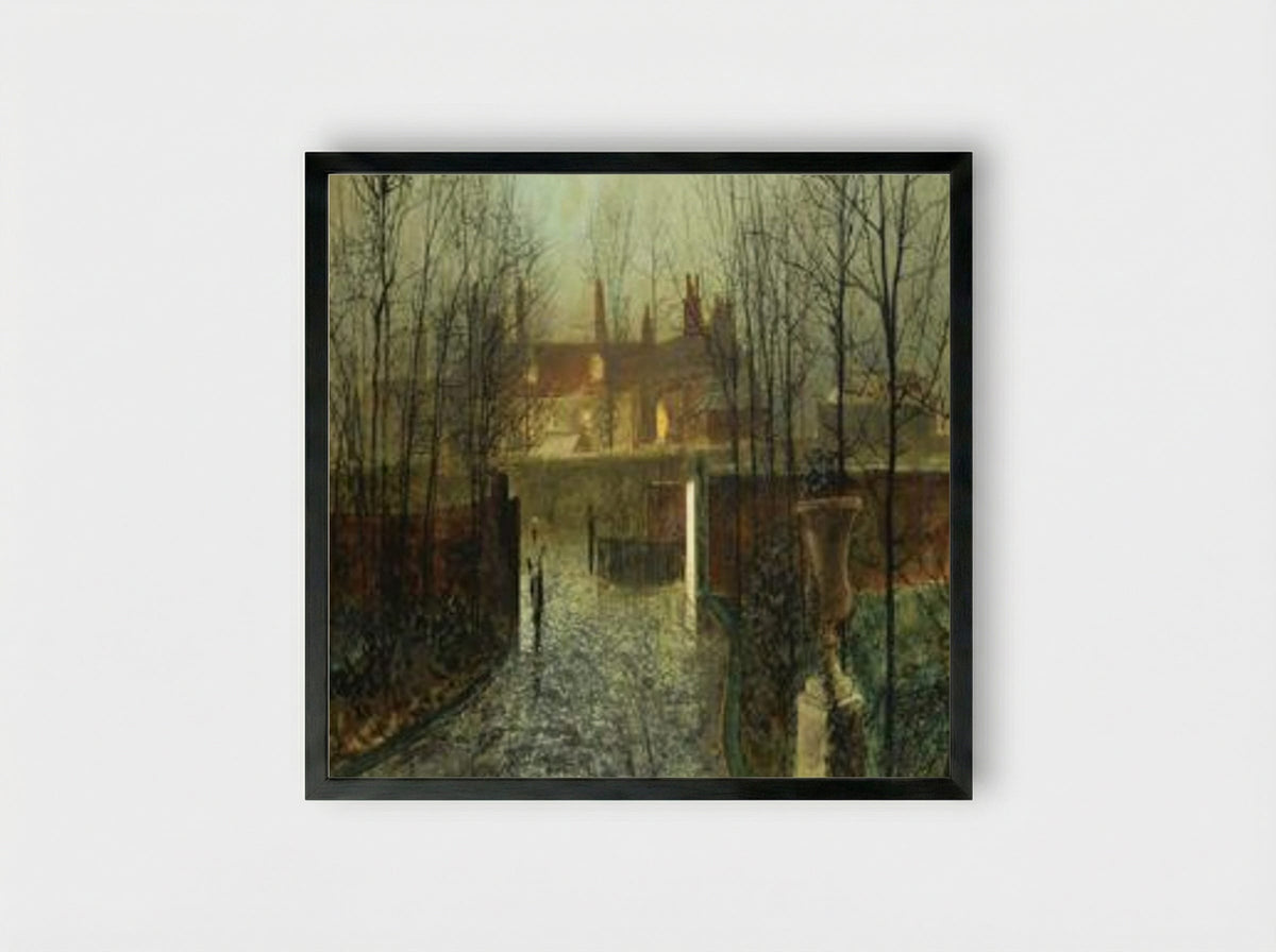 Arriving in the Hall - John Atkinson Grimshaw - Framed Print Black