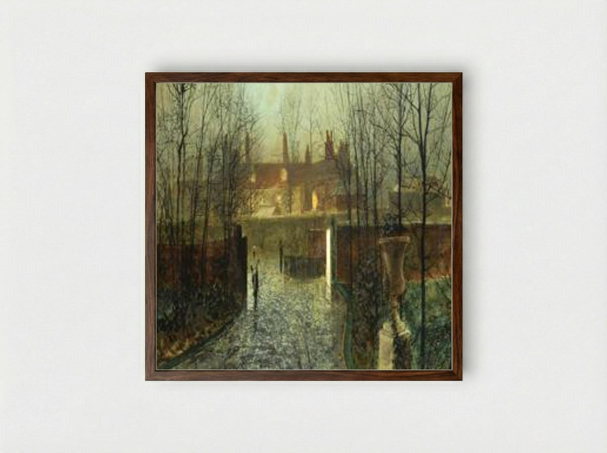 Arriving in the Hall - John Atkinson Grimshaw - Framed Print Dark Wood
