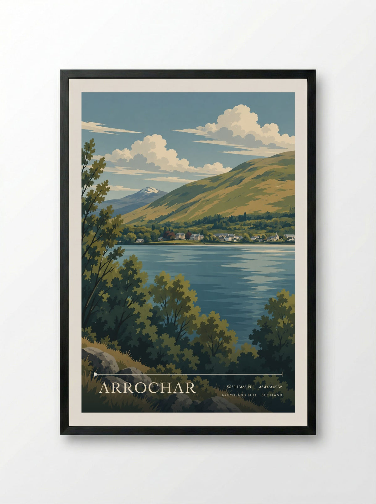 Arrochar, Argyll and Bute | Travel Poster - Framed Print Black