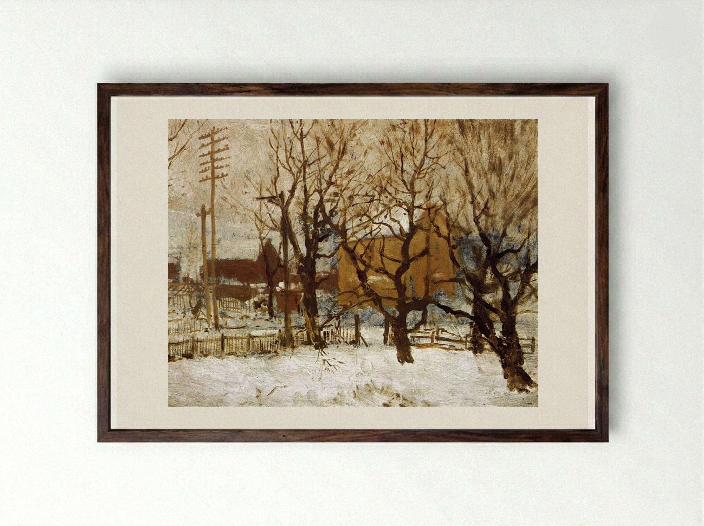 Arrochar Park, Staten Island - Robert Julian Onderdonk - Framed Print Dark Wood
