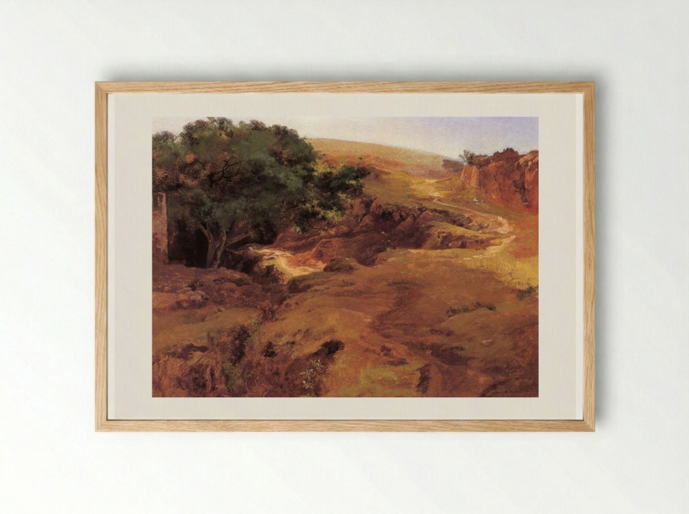 Arroyo de Tlaxcala - José María Velasco - Framed Print Wood