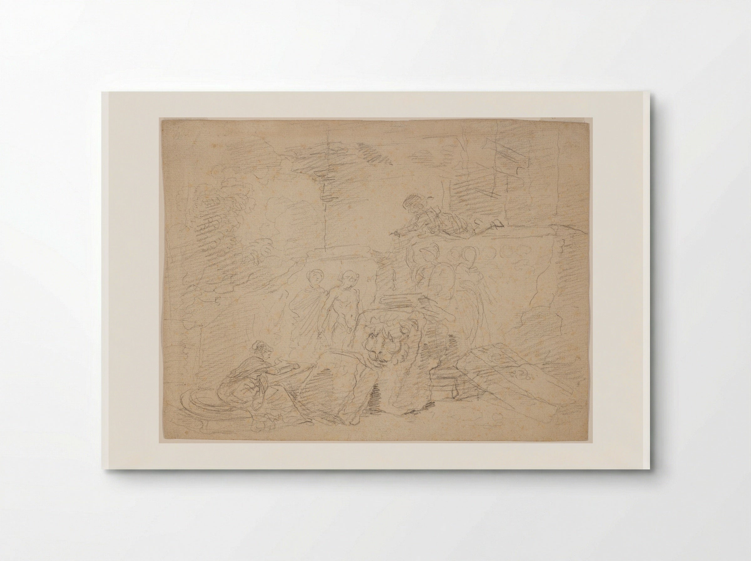 Artist Sketching amid Roman Ruins - Hubert Robert - Poster