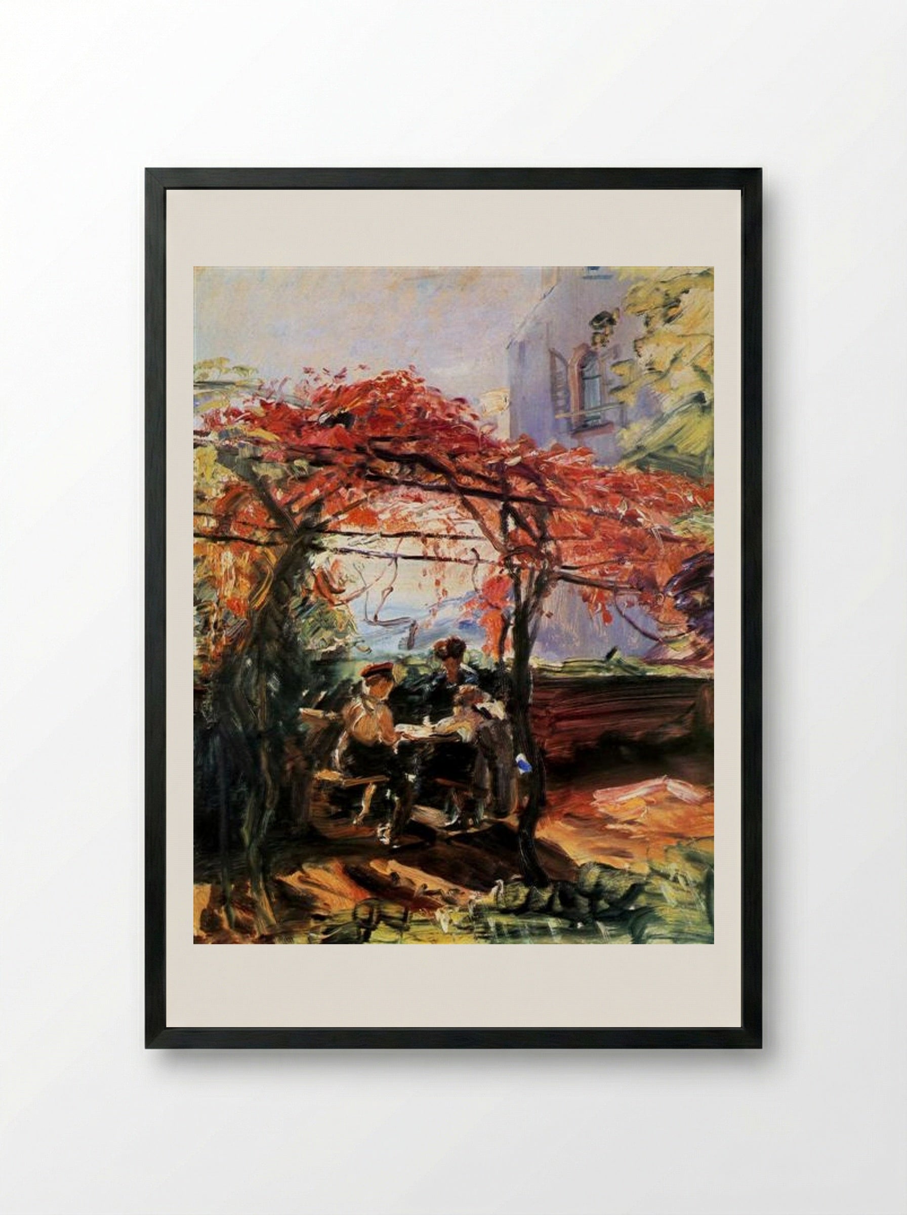 Artist's children in garden - Max Slevogt - Framed Print Black