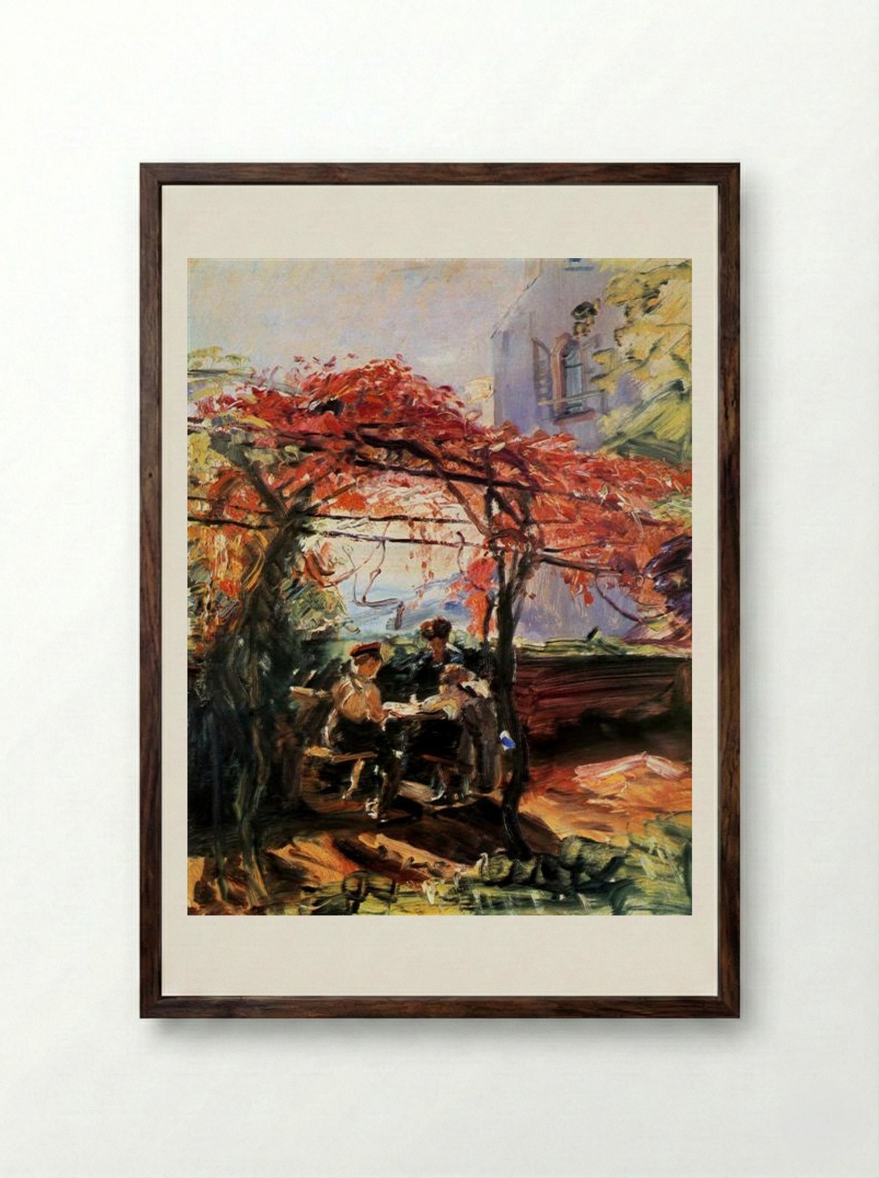 Artist's children in garden - Max Slevogt - Framed Print Dark Wood