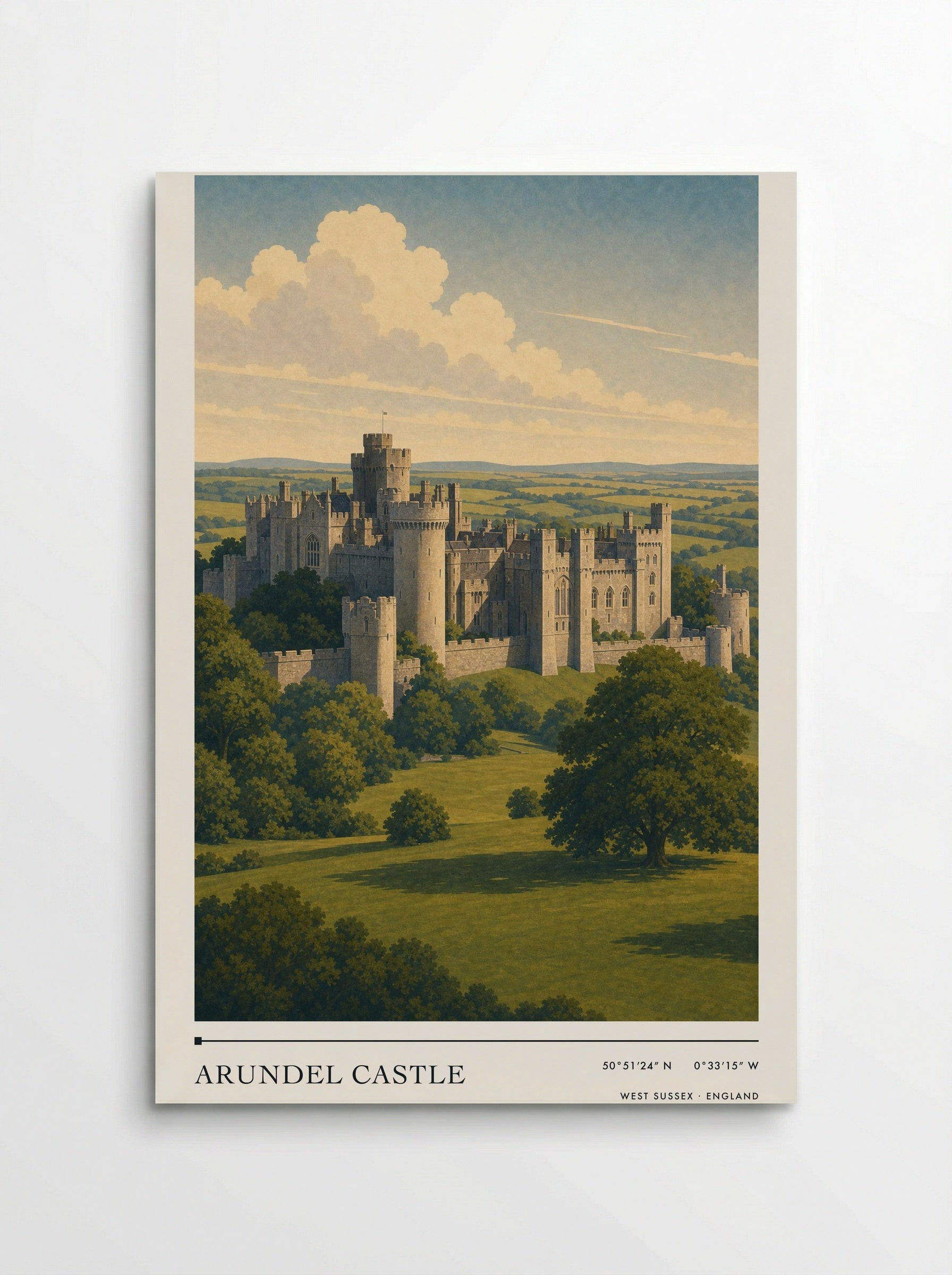 Arundel Castle West Sussex England Travel Poster - Poster