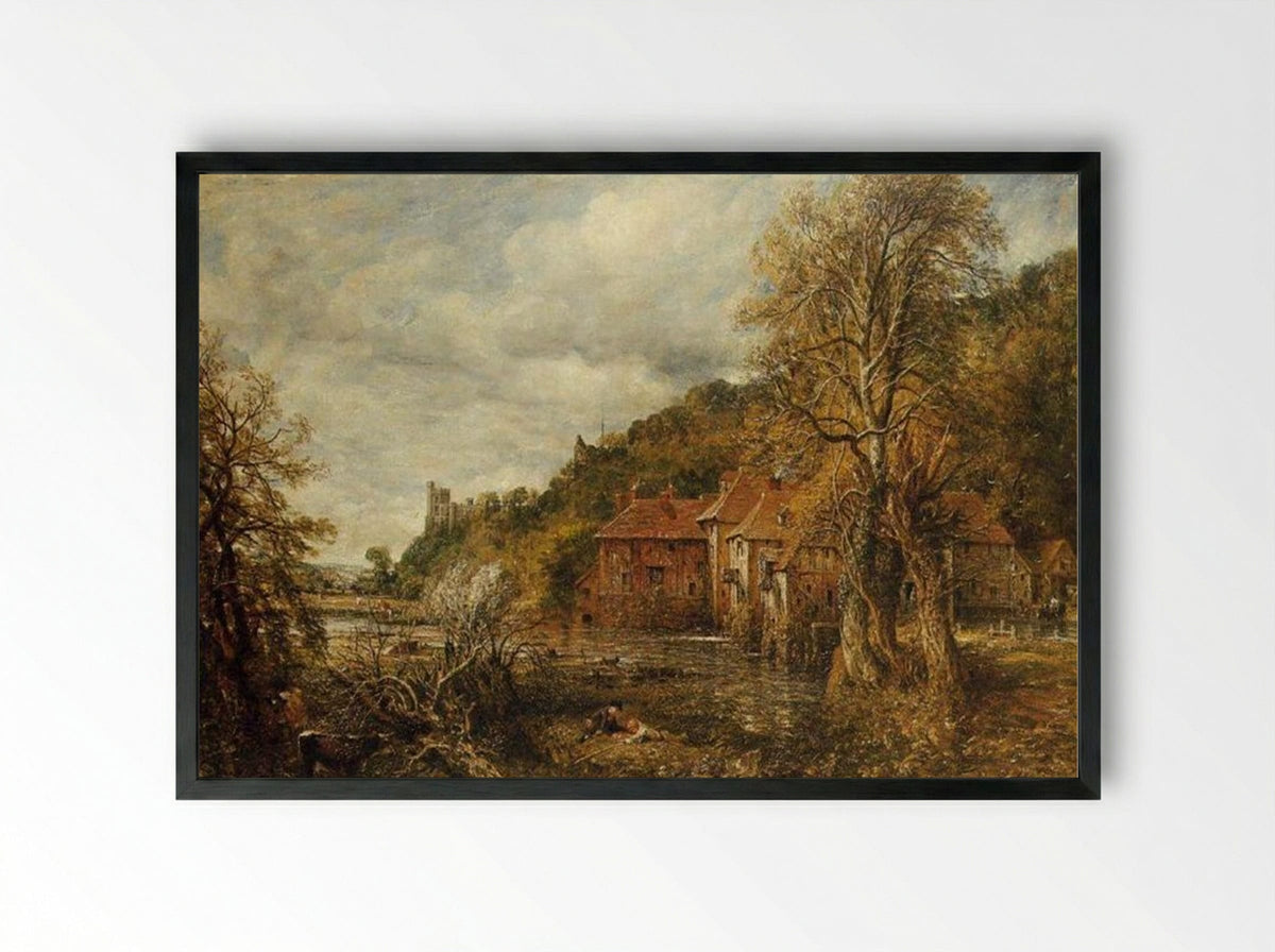Arundel Mill and Castle - John Constable - Framed Print Black
