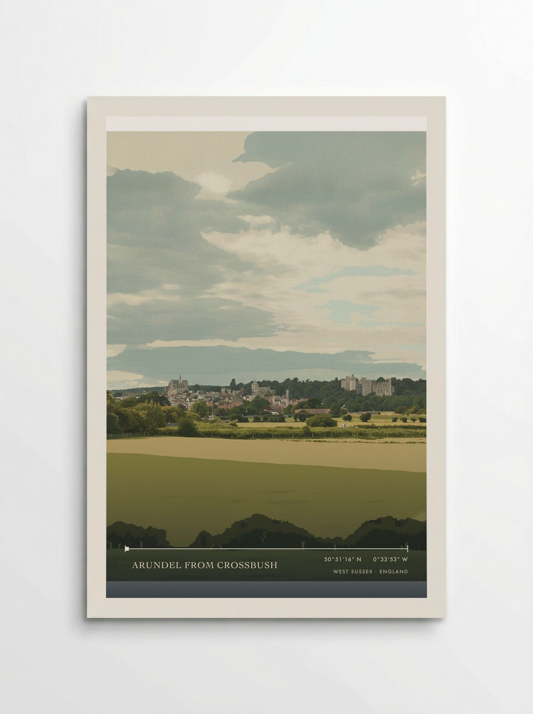 Arundel from Crossbush West Sussex England Travel Poster - Poster