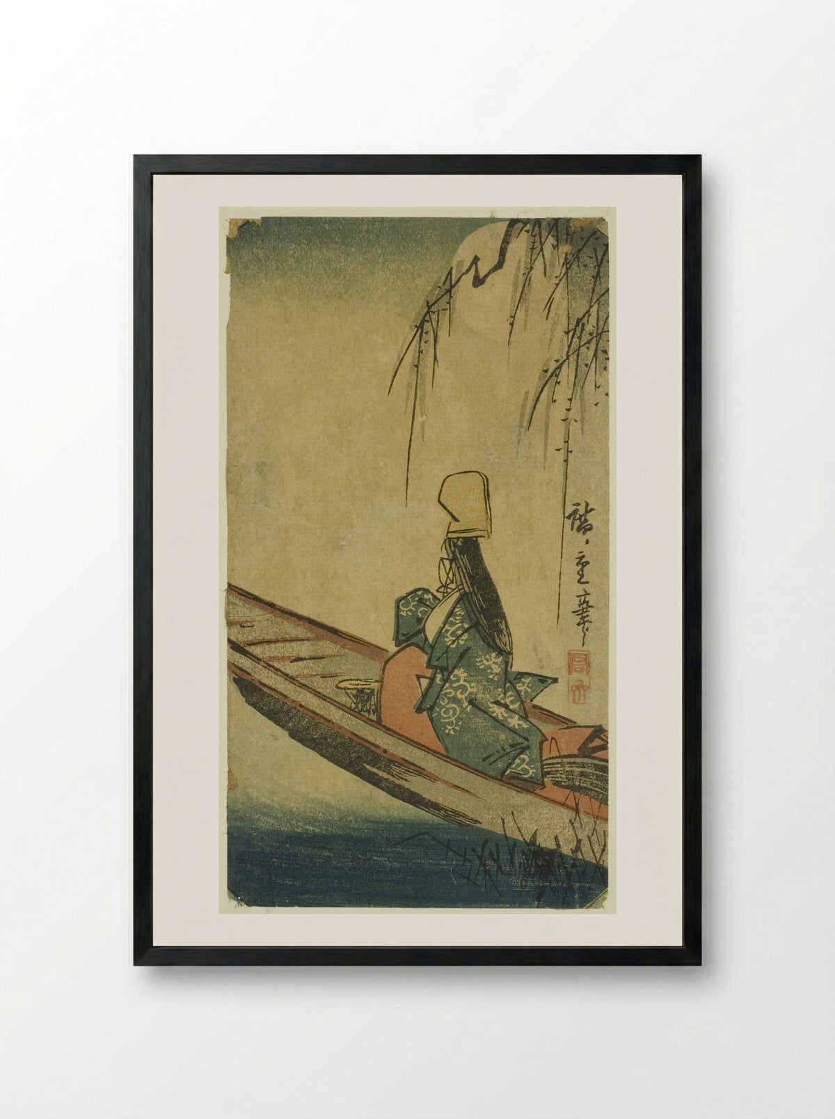 Asazuma Boat - Utagawa Hiroshige - Framed Print Black