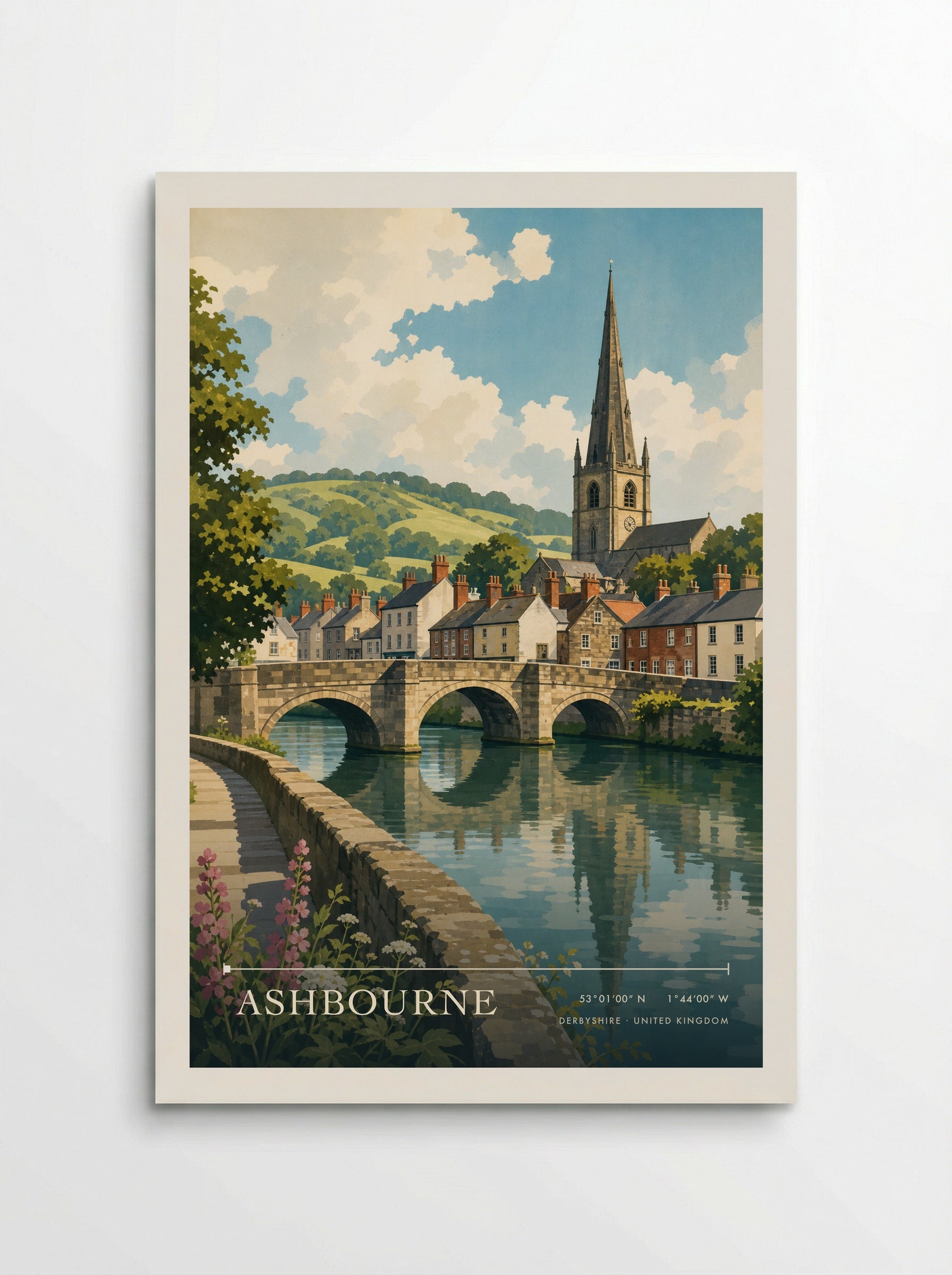 Ashbourne Derbyshire United Kingdom Travel Poster - Poster