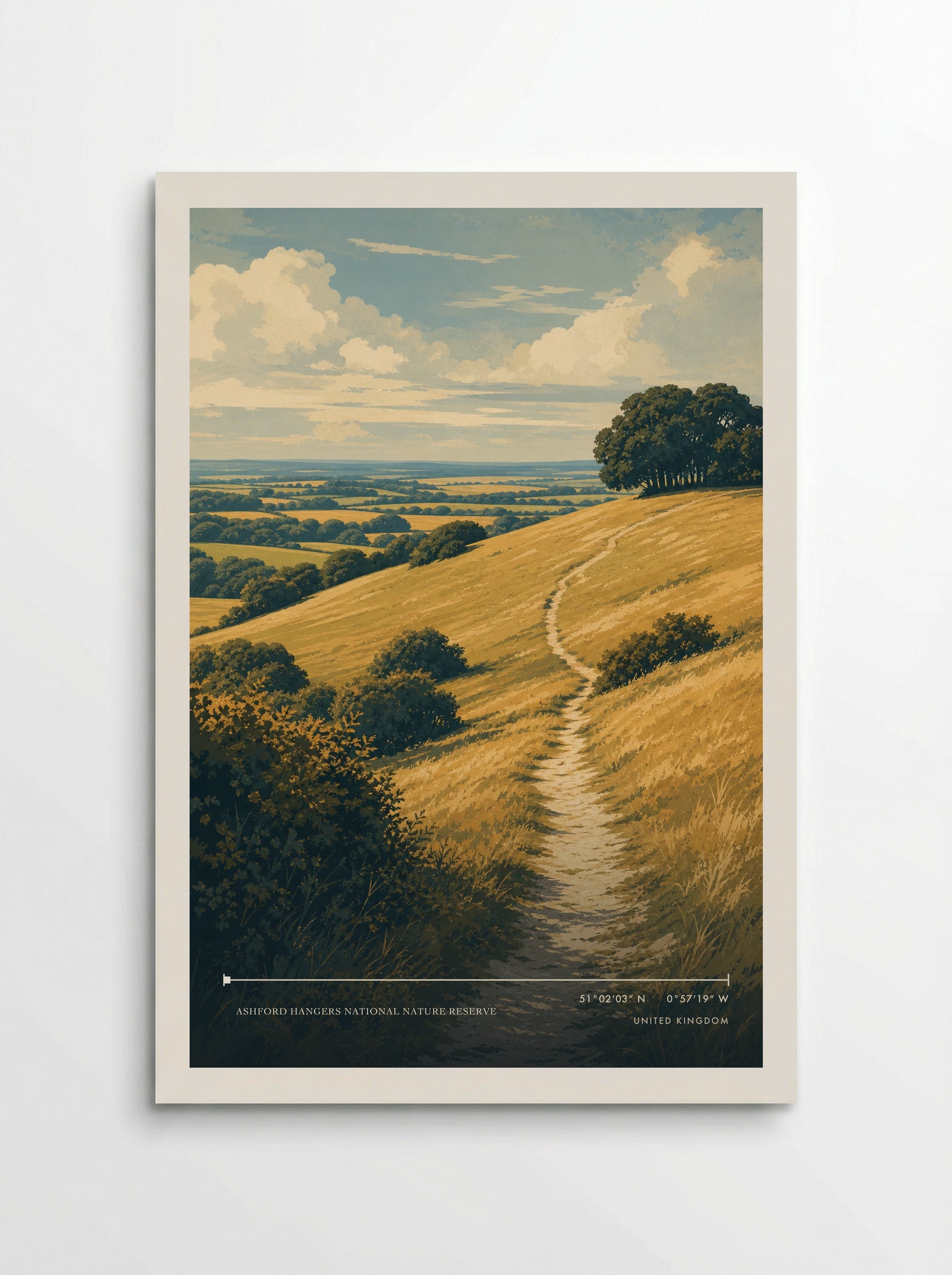 Ashford Hangers National Nature Reserve United Kingdom Travel Poster - Poster