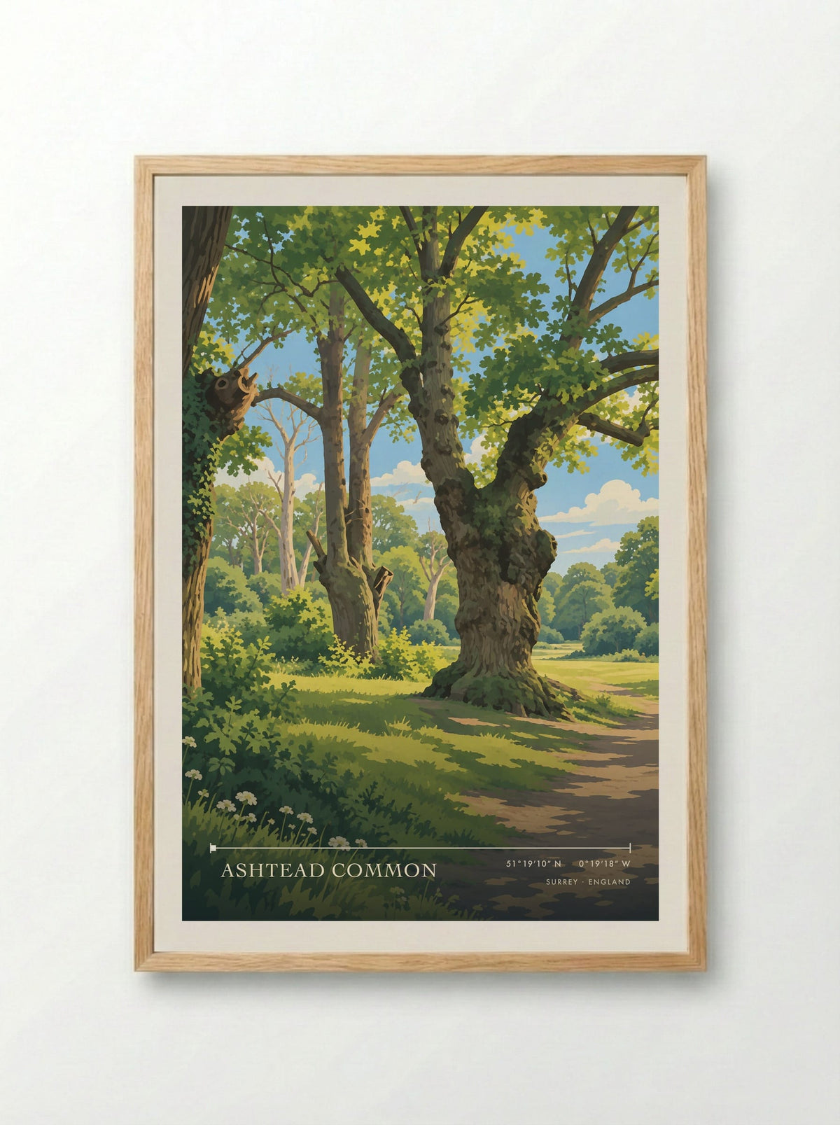 Ashtead Common, Surrey | Travel Poster - Framed Print Wood