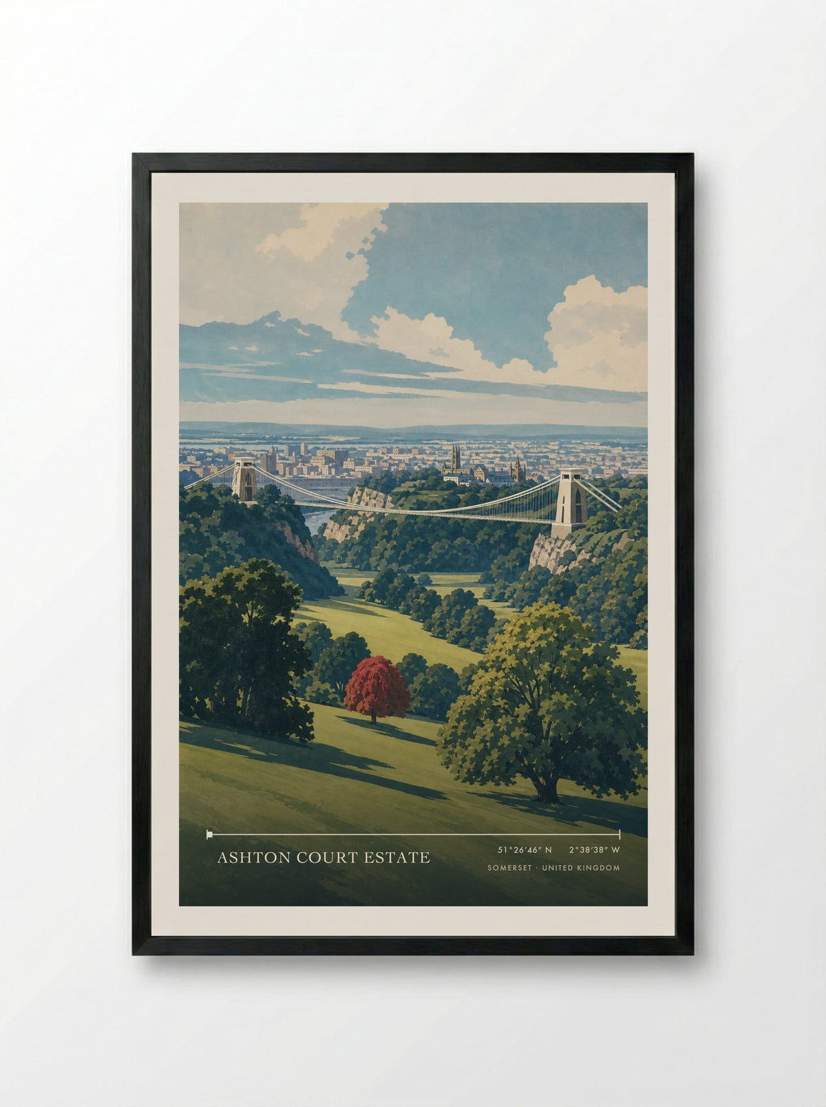 Ashton Court Estate, Somerset | Travel Poster - Framed Print Black