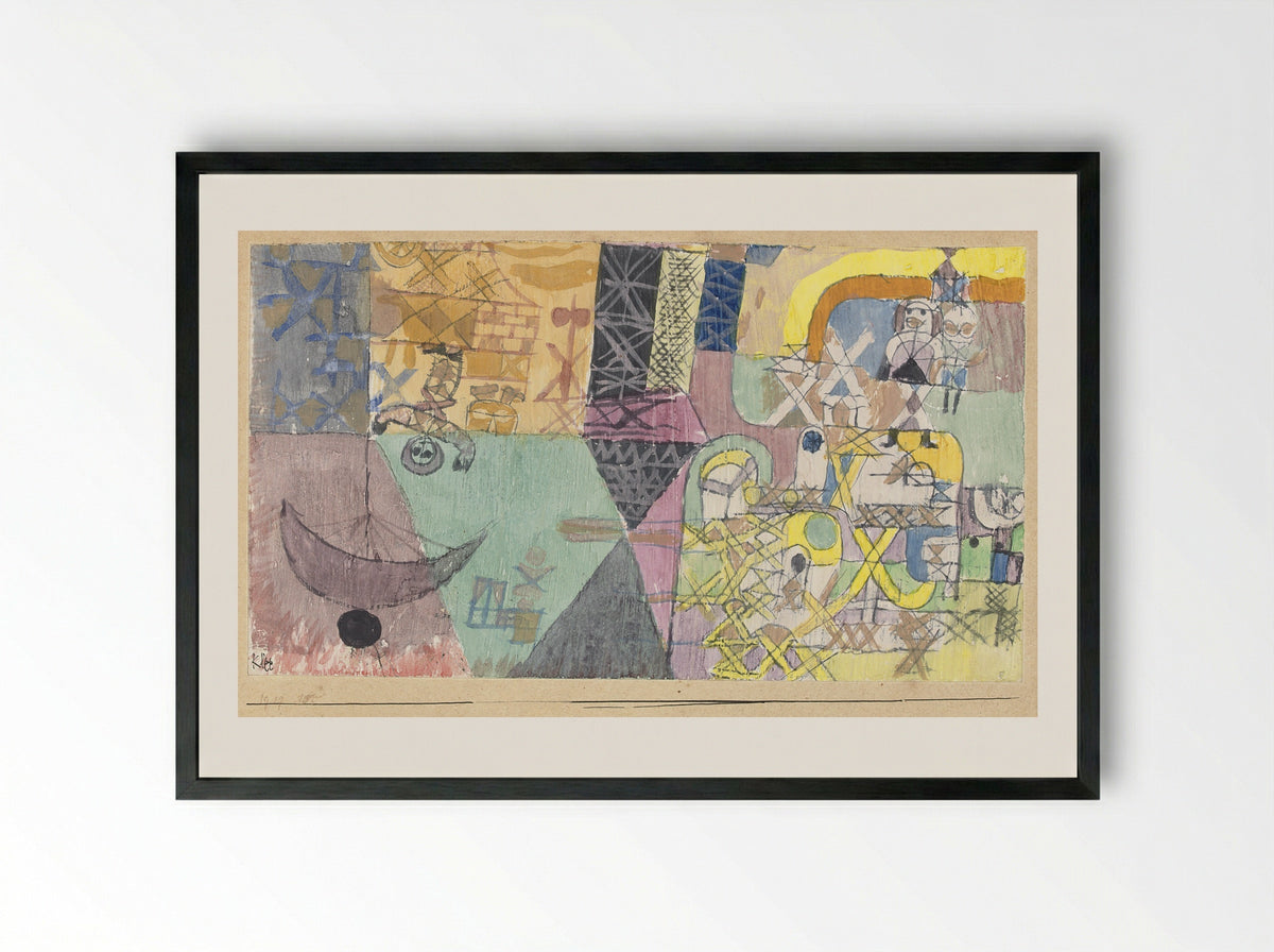 Asian entertainers - Paul Klee - Framed Print Black