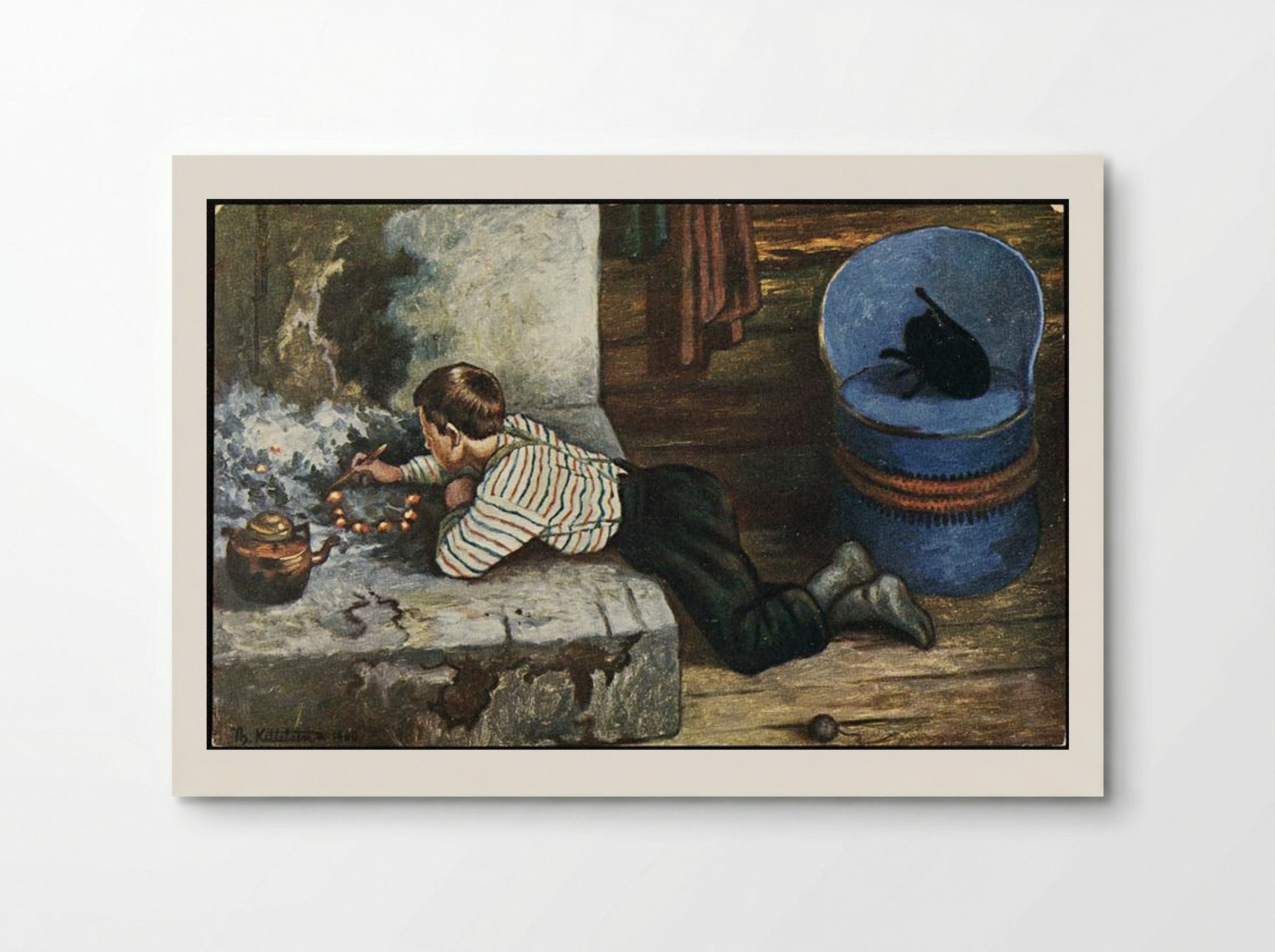 Askeladden by the Hearth - Theodor Severin Kittelsen - Poster