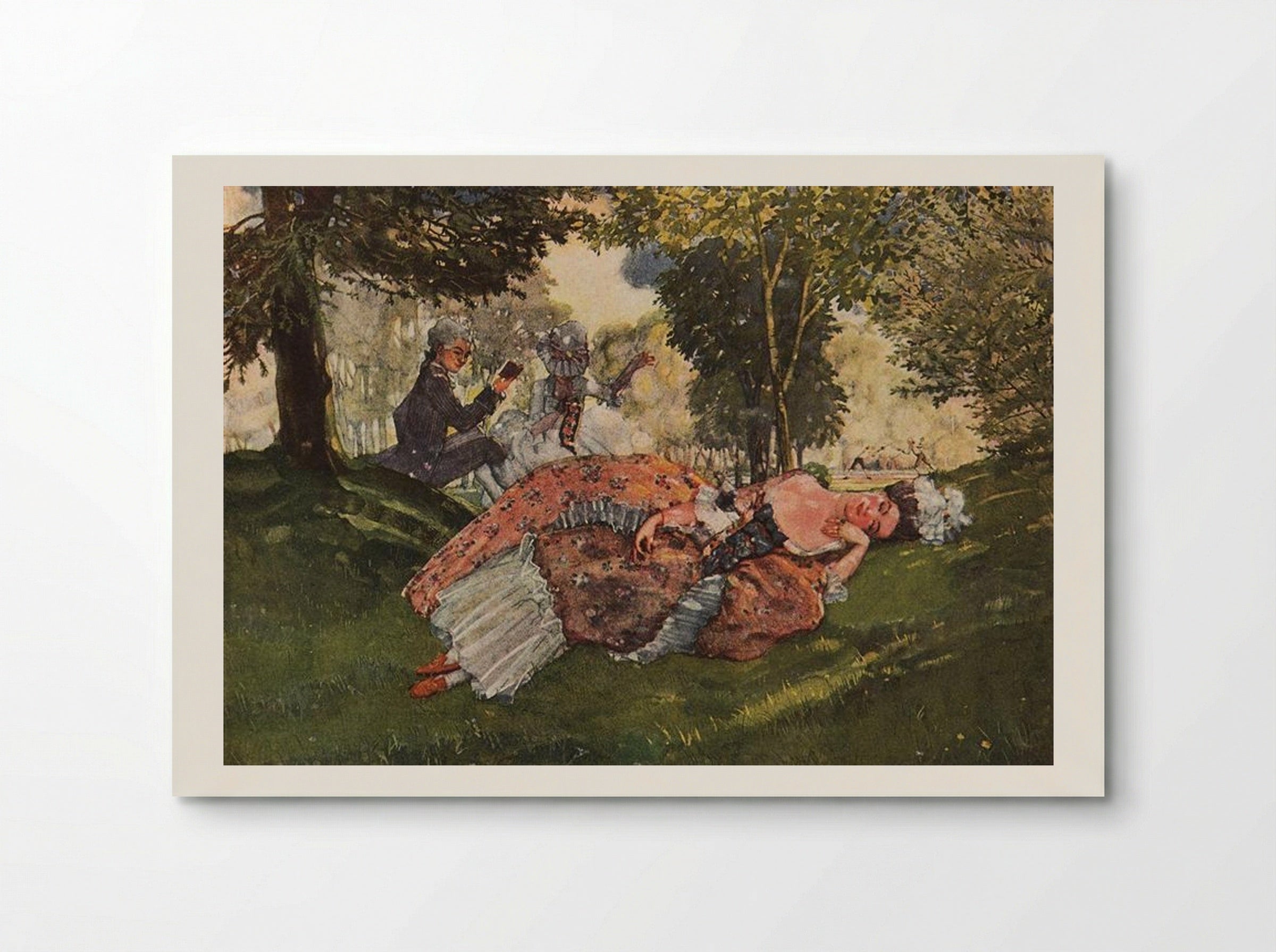Asleep on the Grass - Konstantin Somov - Poster