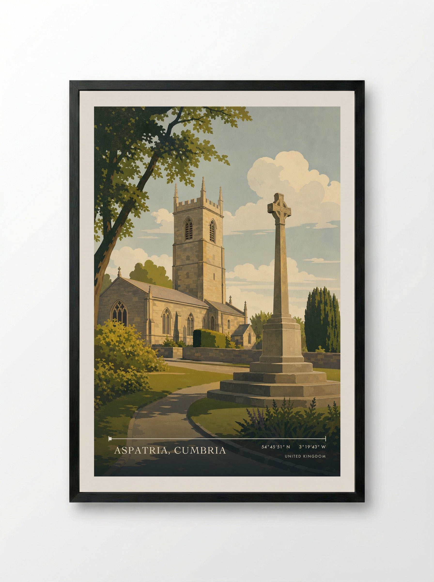 Aspatria, Cumbria United Kingdom Travel Poster - Framed Print Black