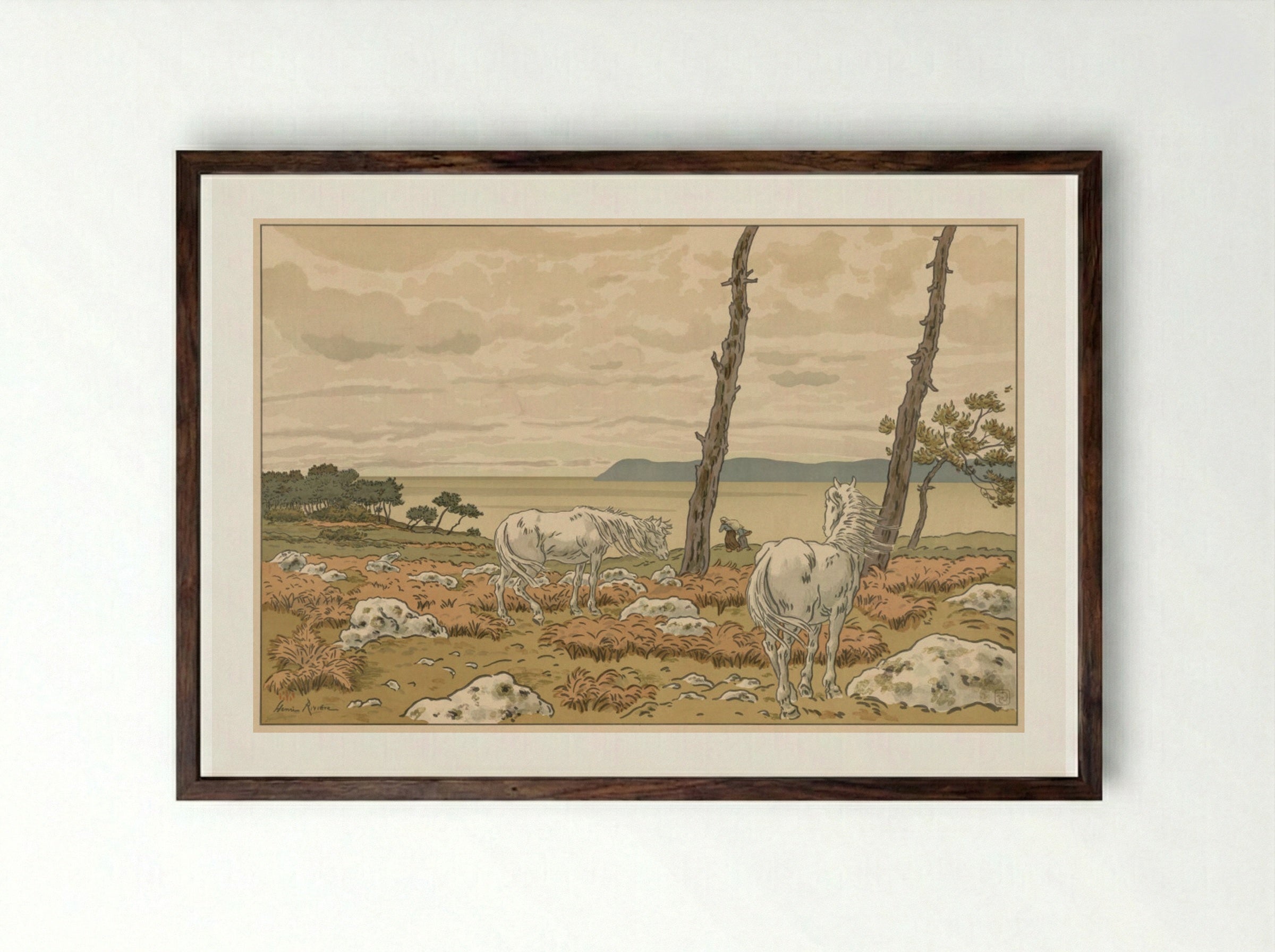 Aspects of Nature: The Bay - Henri Rivière - Framed Print Dark Wood