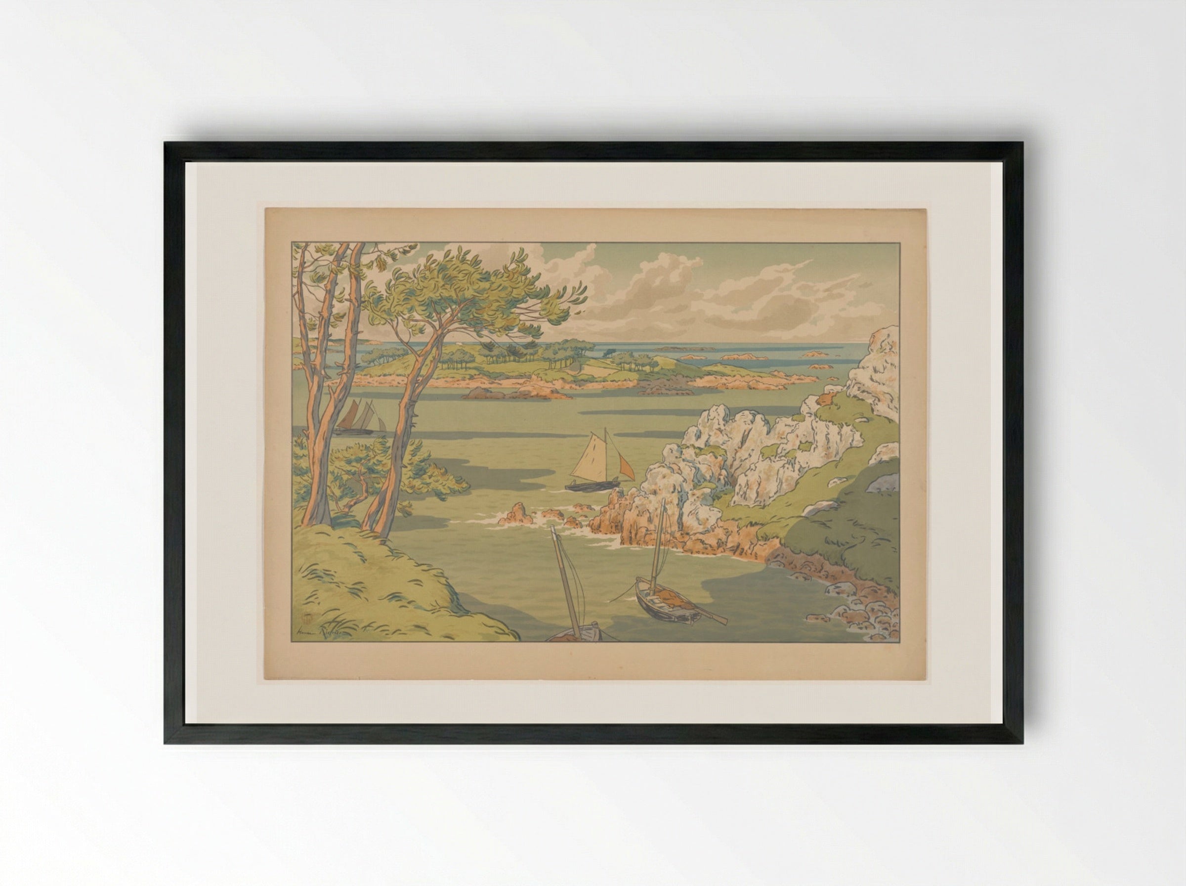 Aspects of Nature: The Island - Henri Rivière - Framed Print Black