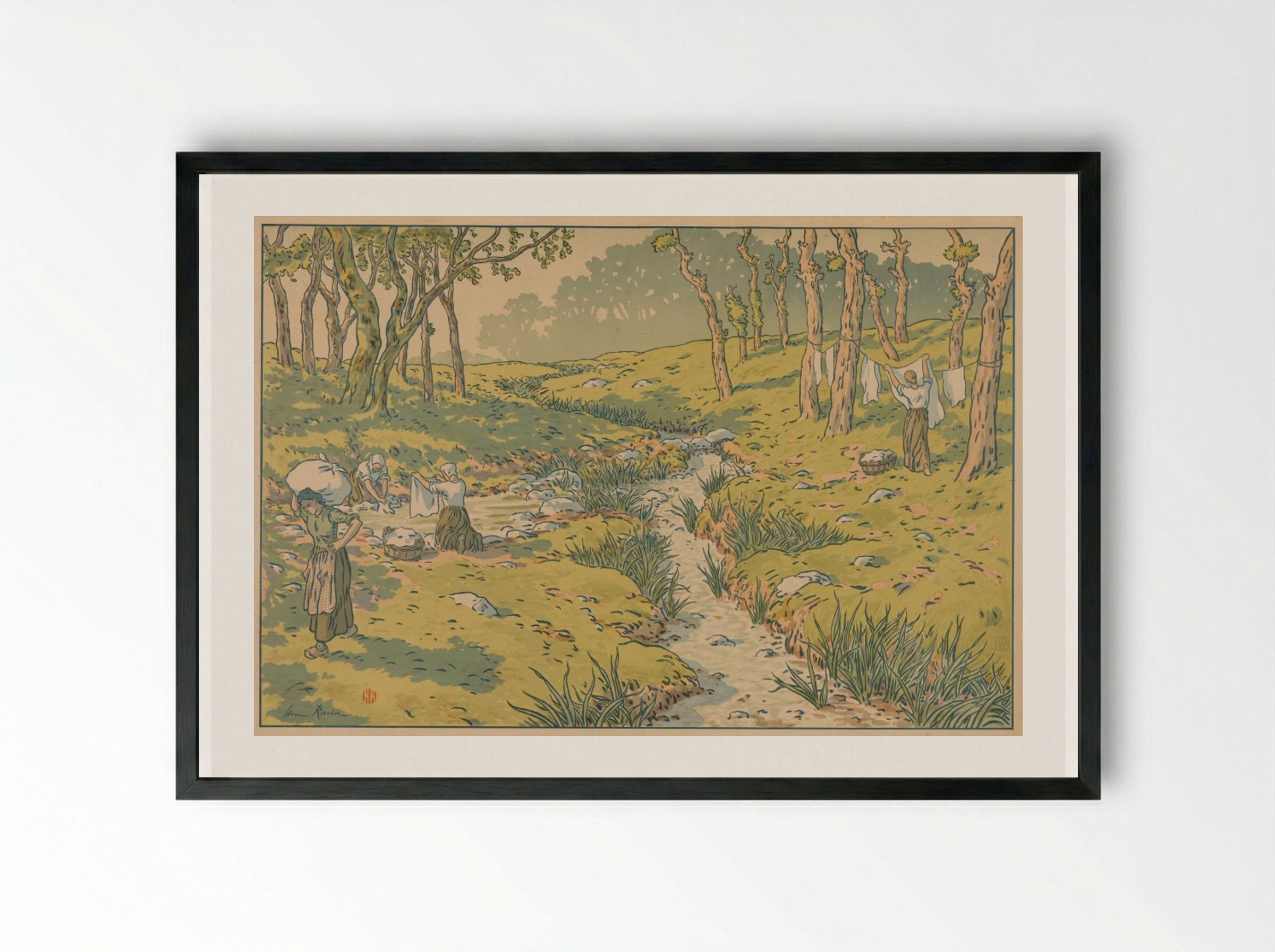 Aspects of Nature: The Stream - Henri Rivière - Framed Print Black