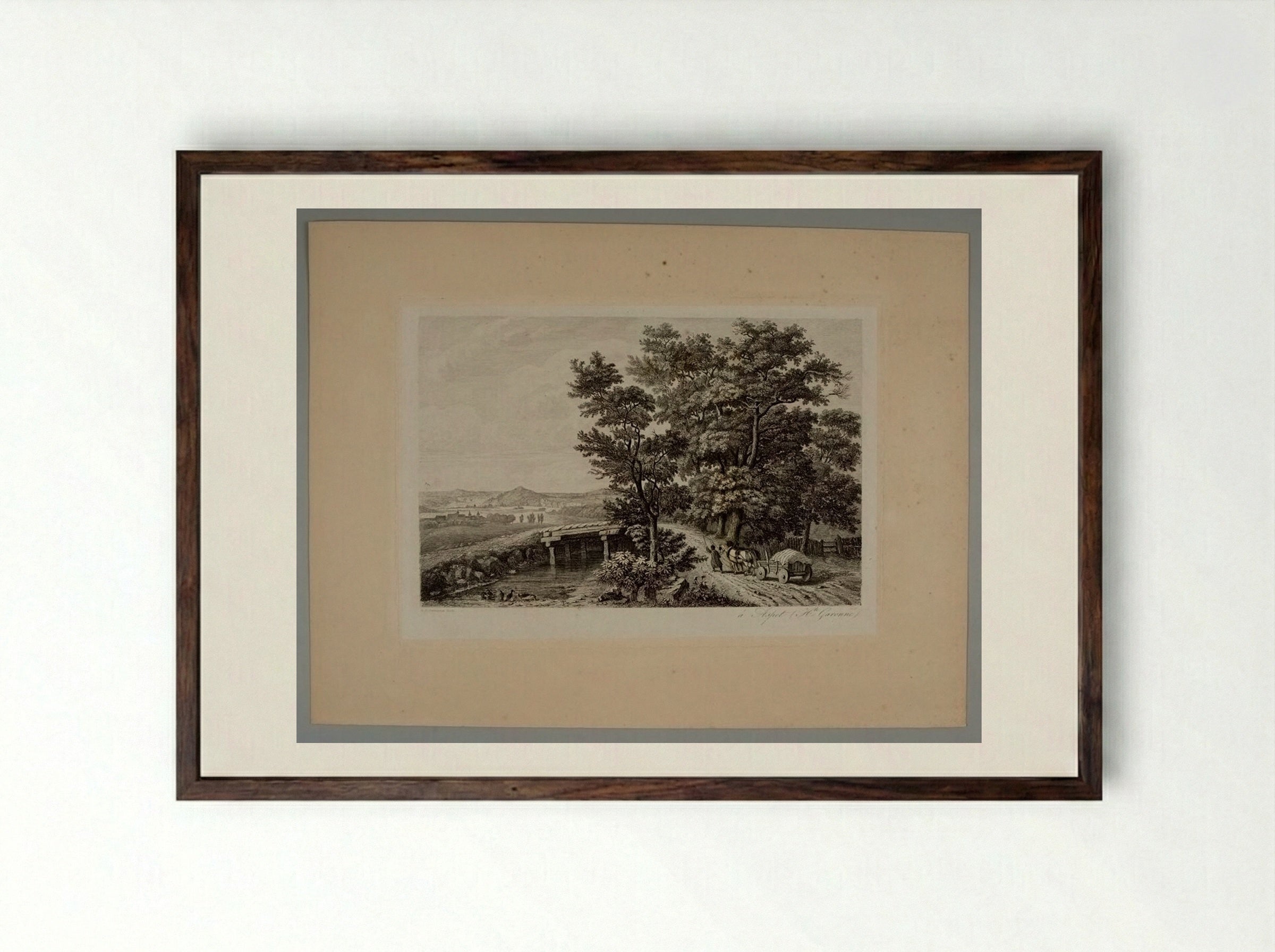 Aspet (Haute-Garonne) - Pennautier - Framed Print Dark Wood