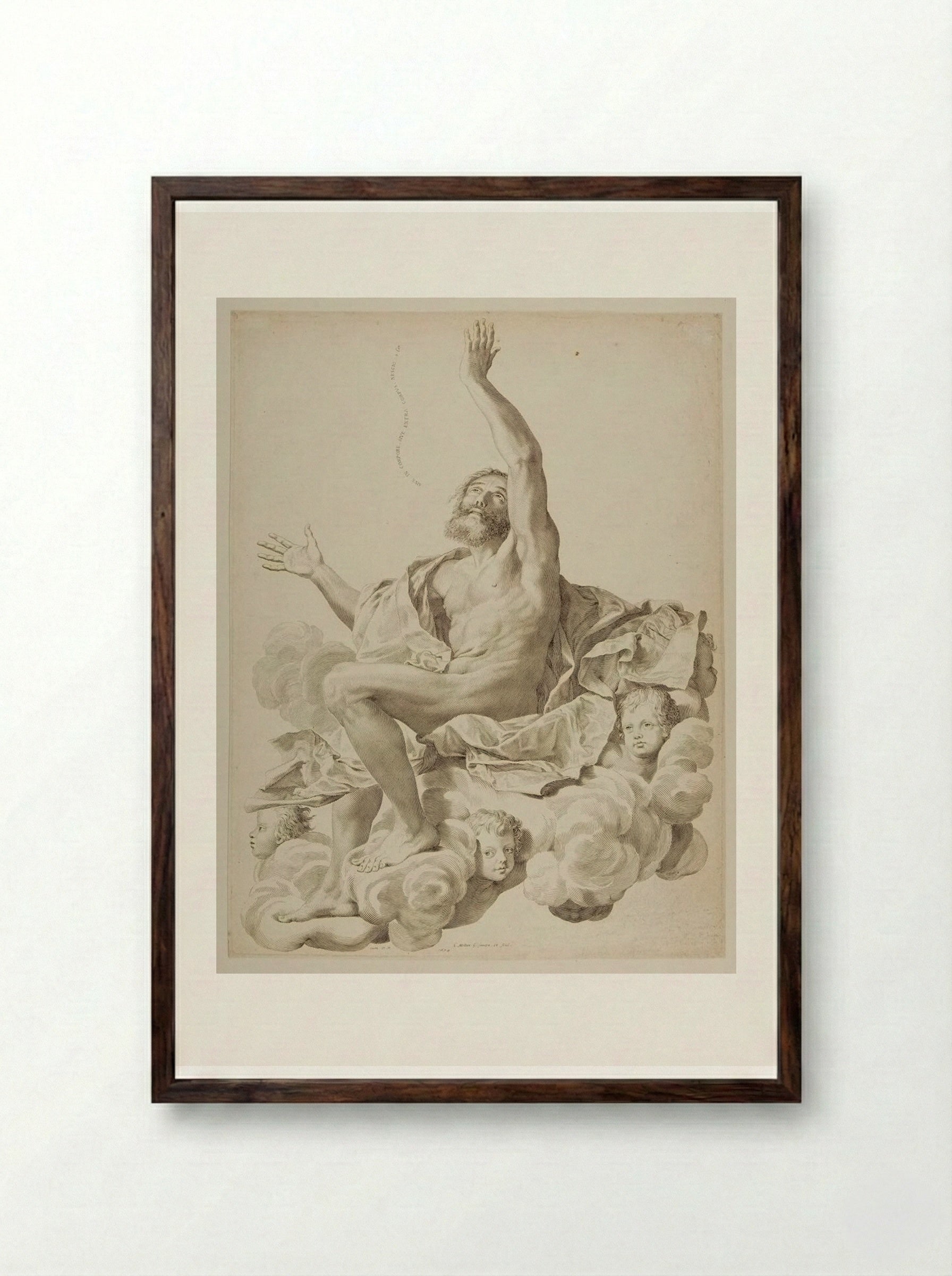 Assumption of Saint Paul - Claude Mellan - Framed Print Dark Wood