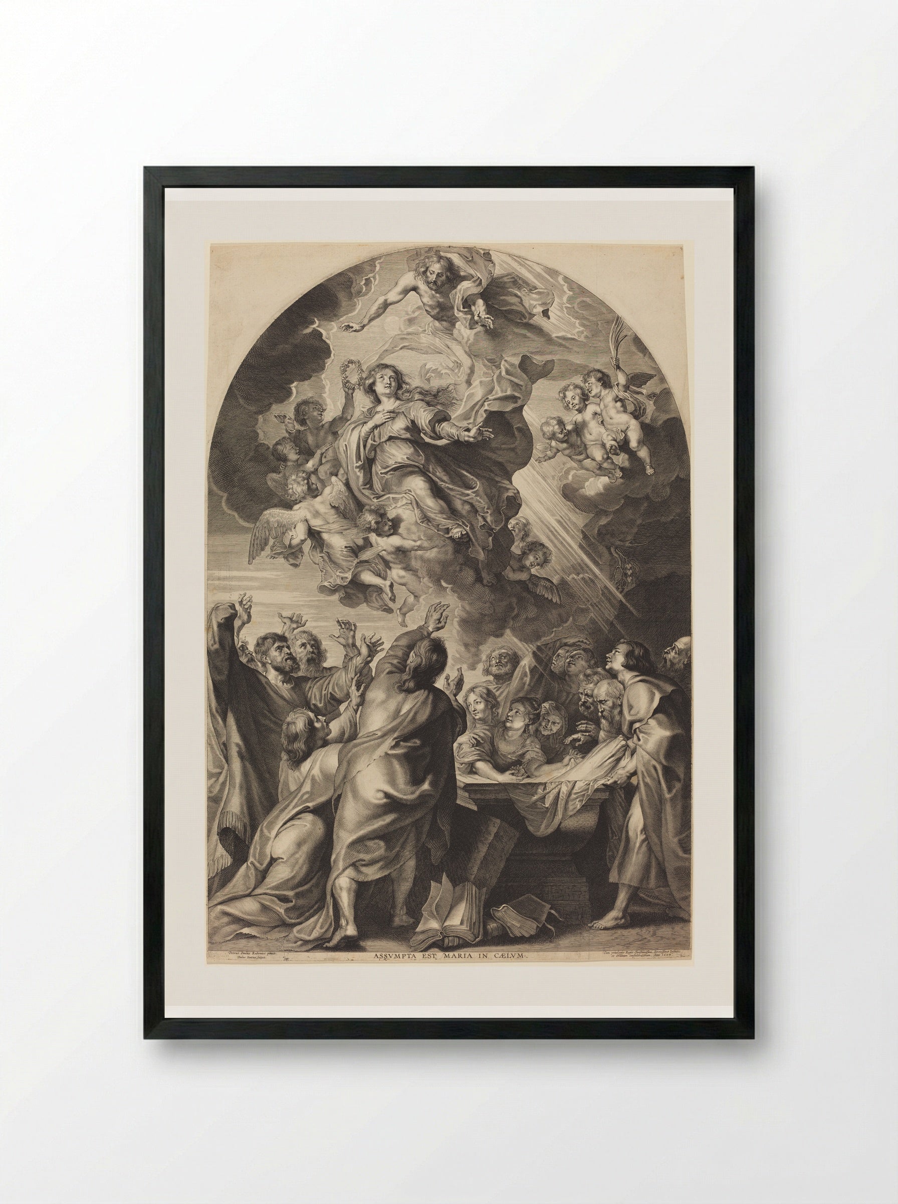 Assumption of the Virgin - Paulus Pontius - Framed Print Black