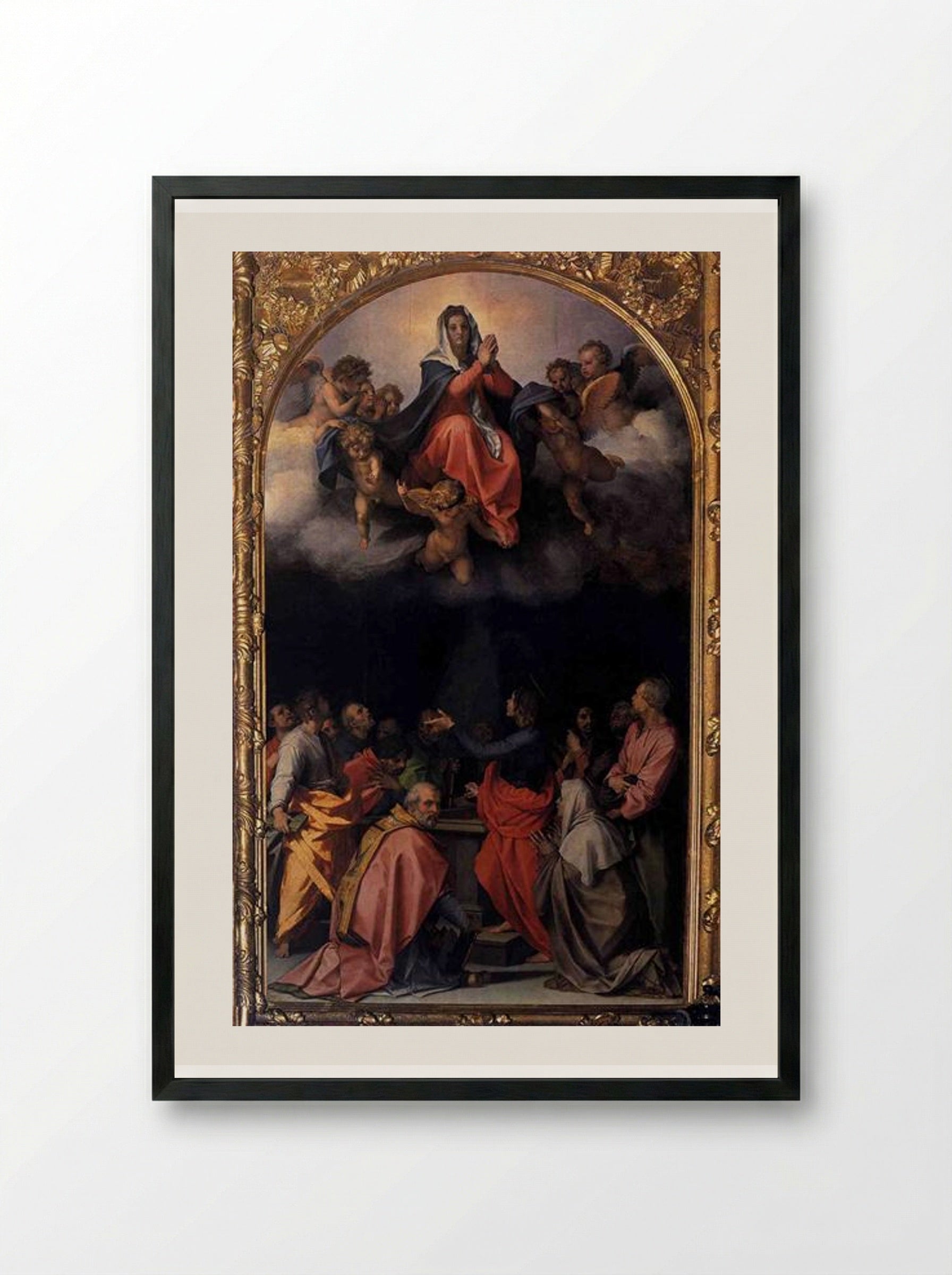 Assumption of the Virgin - Andrea del Sarto - Framed Print Black