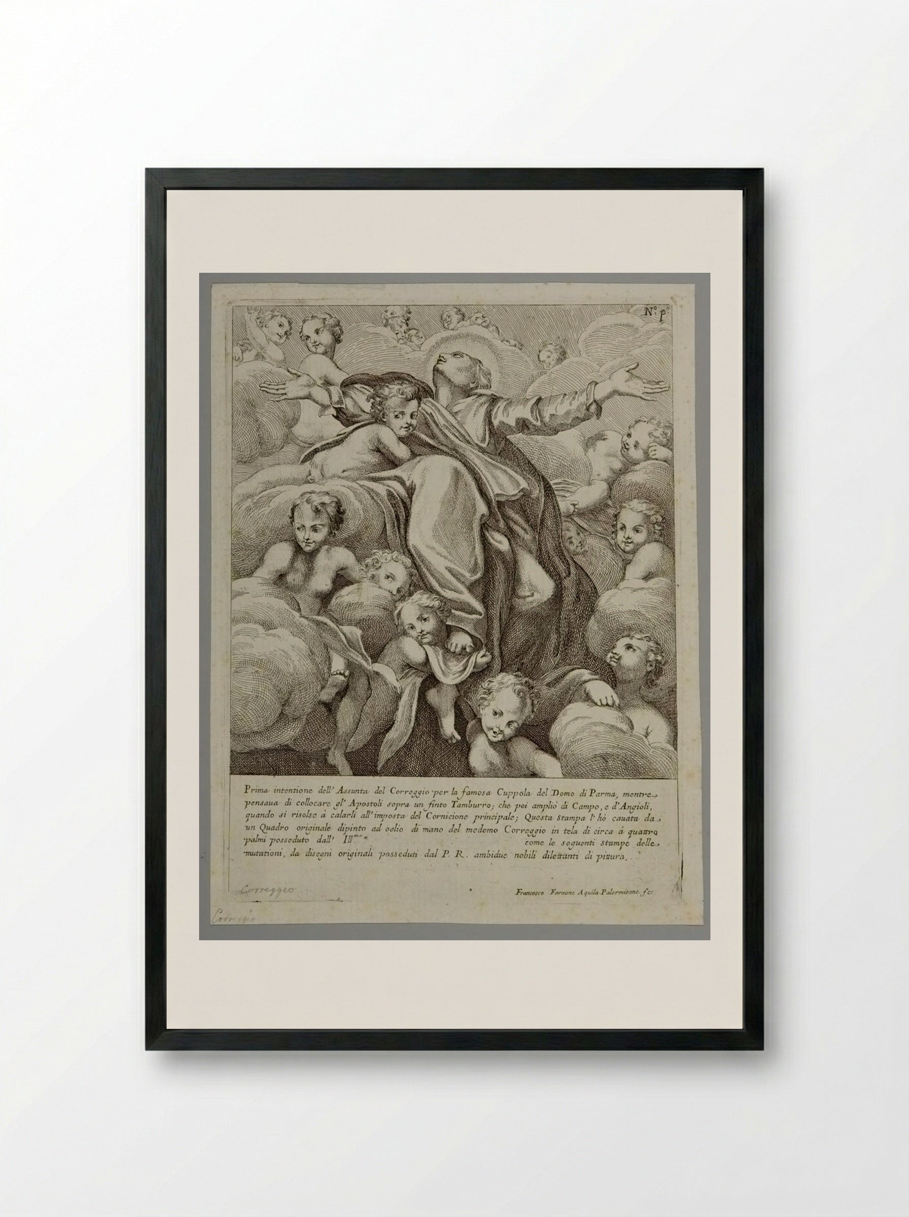 Assumption of the Virgin - Francesco Faraone Aquila - Framed Print Black