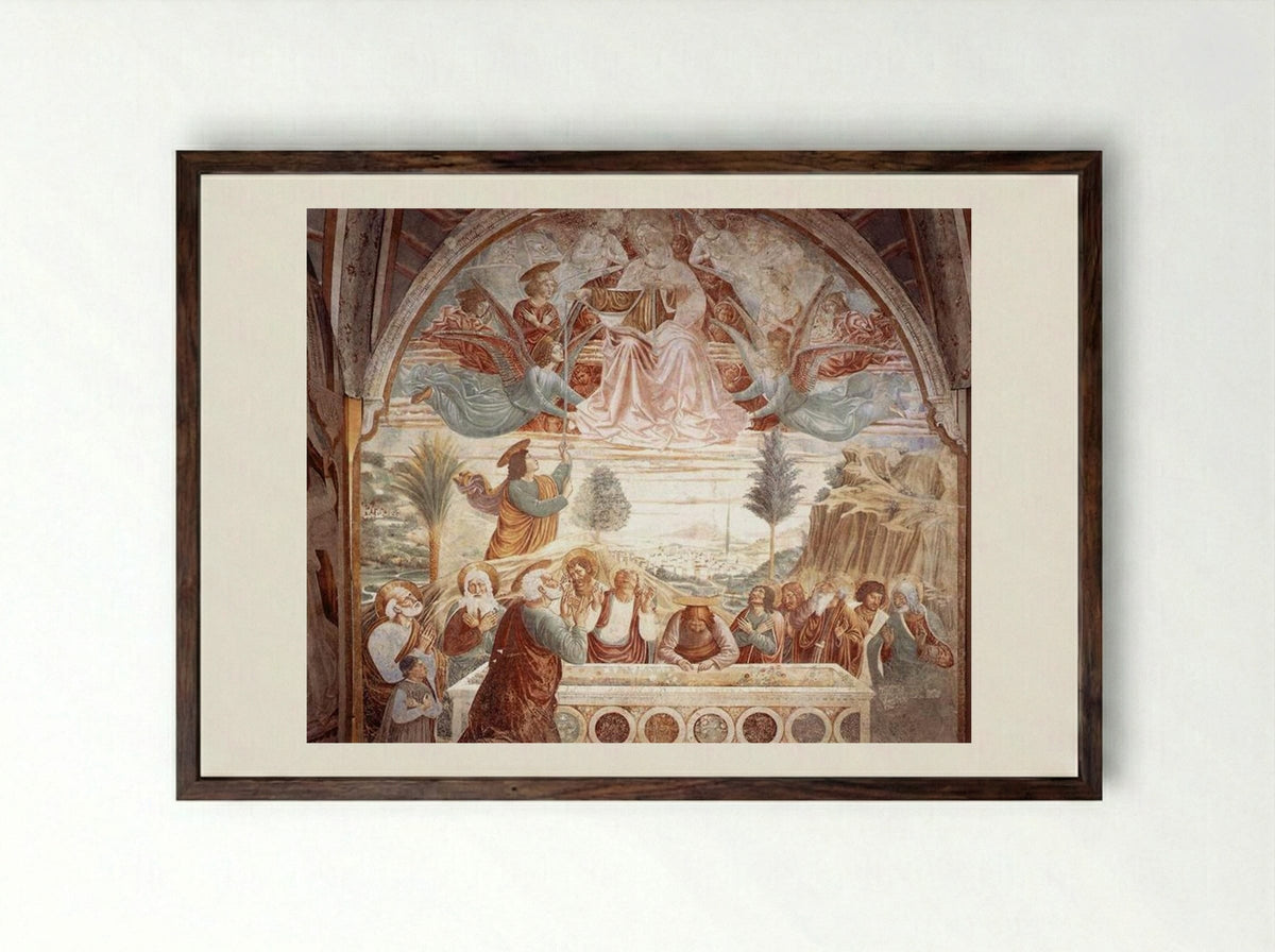 Assumption of the Virgin - Benozzo Gozzoli - Framed Print Dark Wood