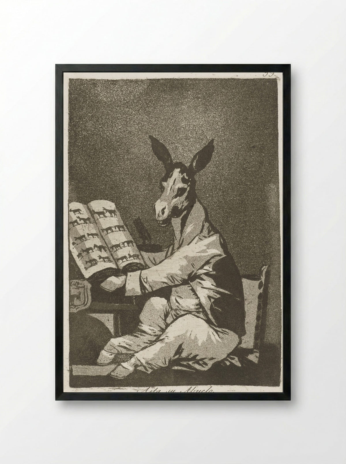 Asta su Abuelo - Francisco de Goya - Framed Print Black