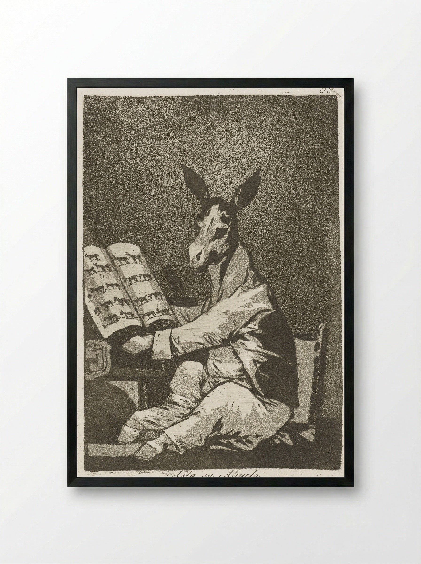 Asta su Abuelo - Francisco de Goya - Framed Print Black