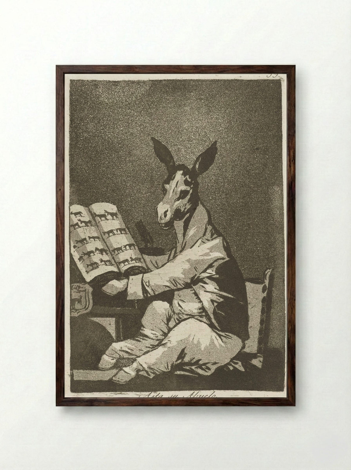 Asta su Abuelo - Francisco de Goya - Framed Print Dark Wood