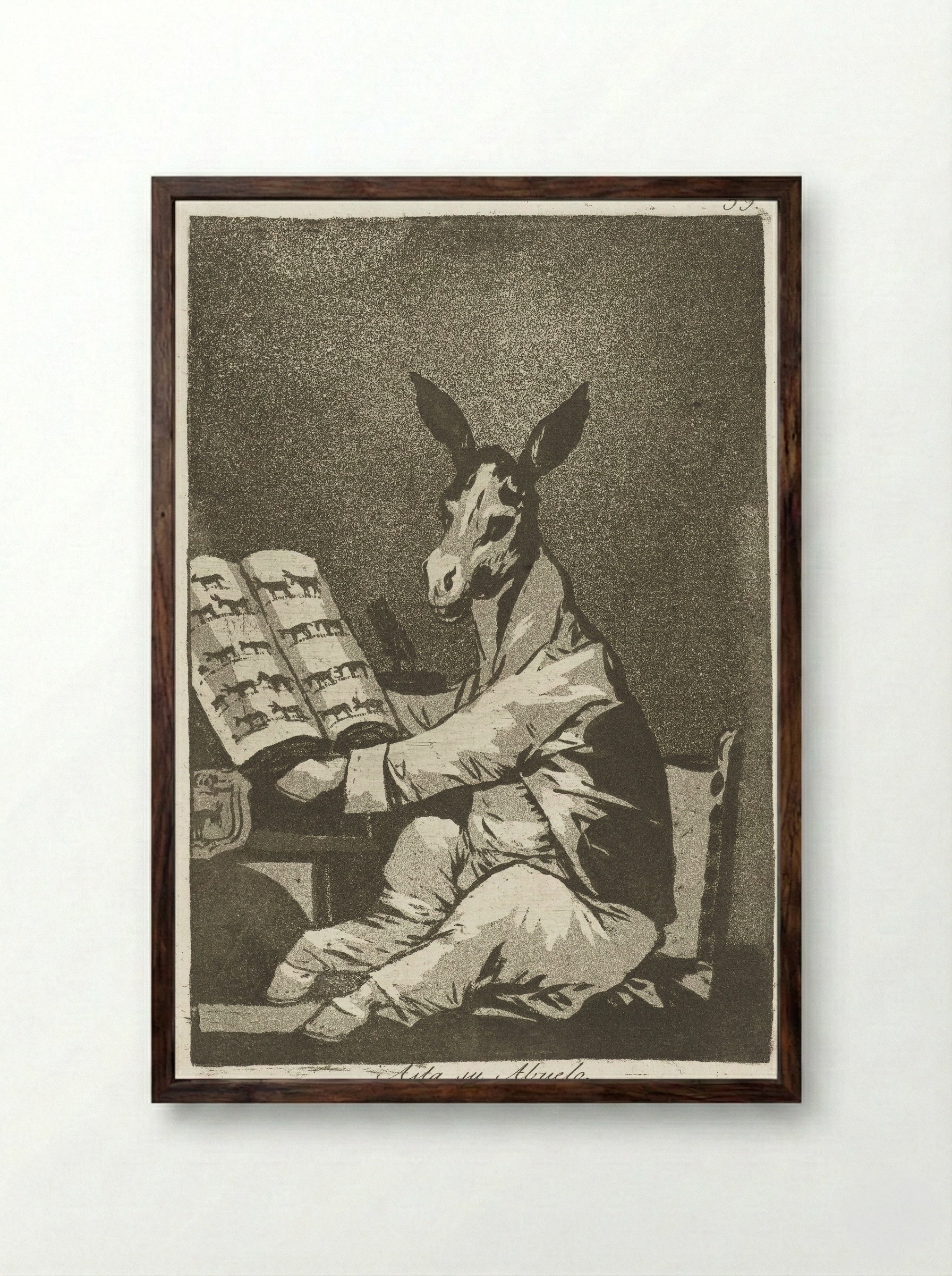 Asta su Abuelo - Francisco de Goya - Framed Print Dark Wood