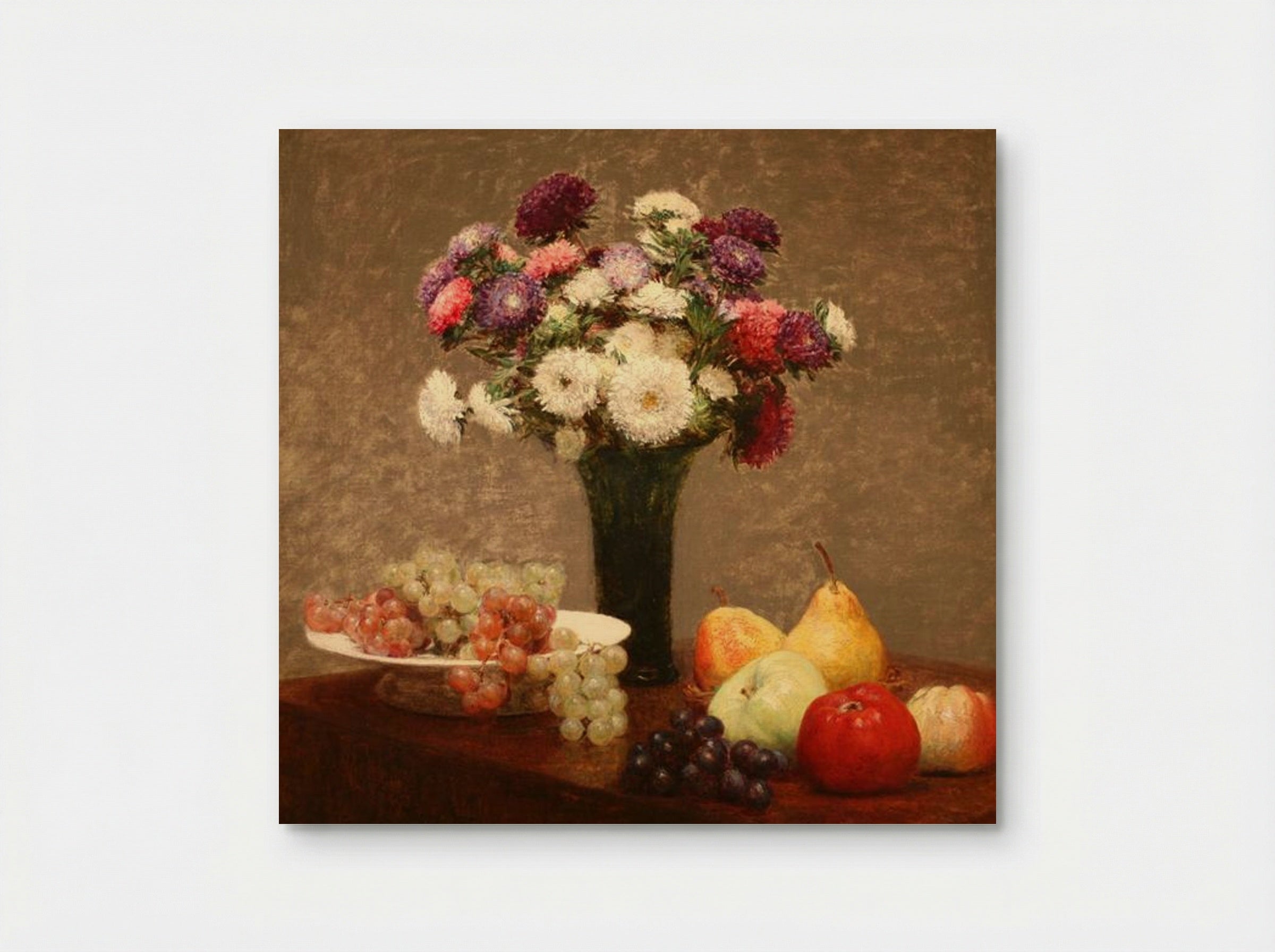 Asters and Fruit on a Table - Henri Fantin-Latour - Poster