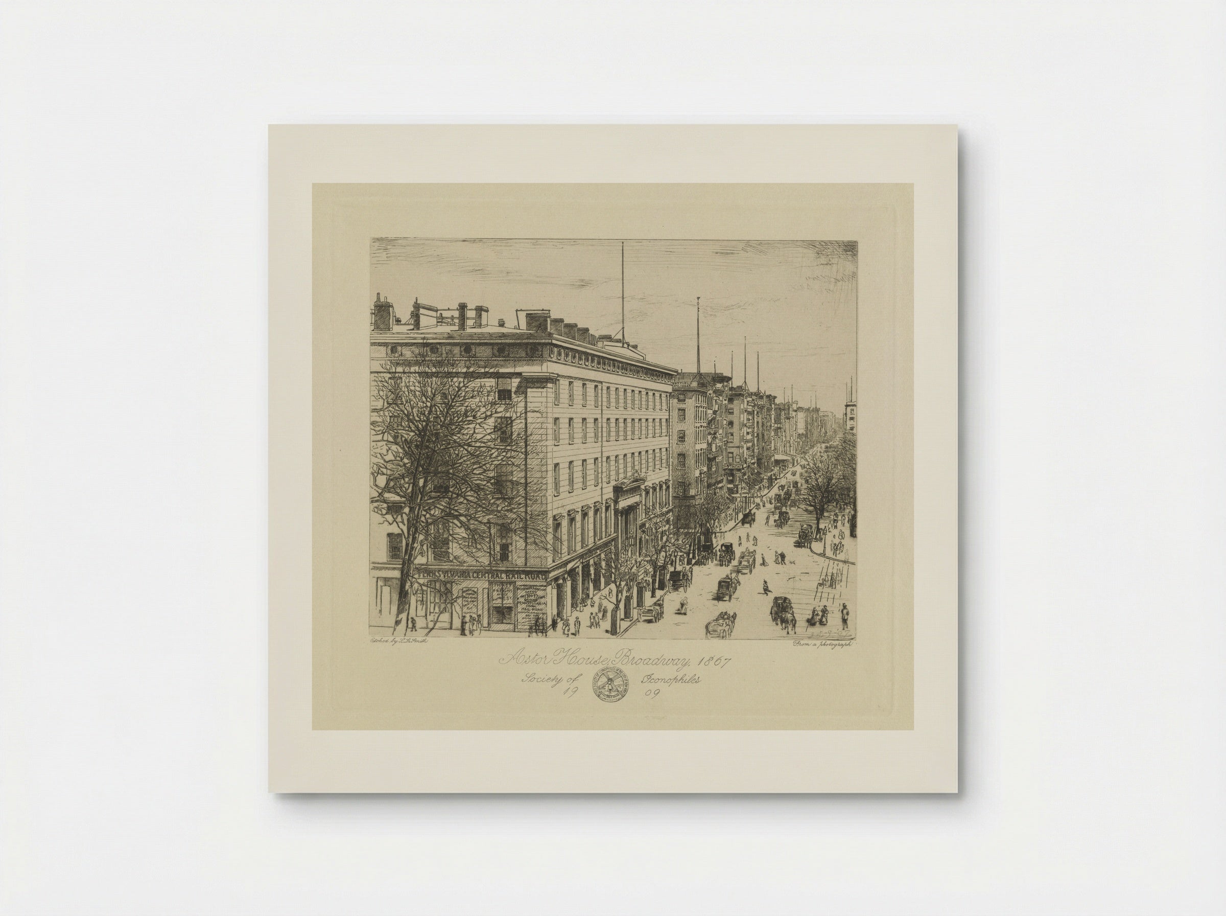 Astor House, Broadway, 1867 - Sidney L. Smith - Poster