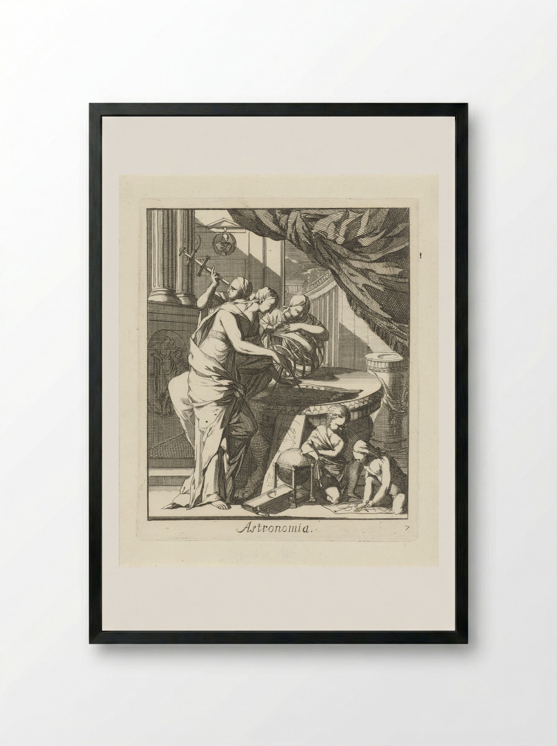 Astronomia - Caspar Luyken - Framed Print Black