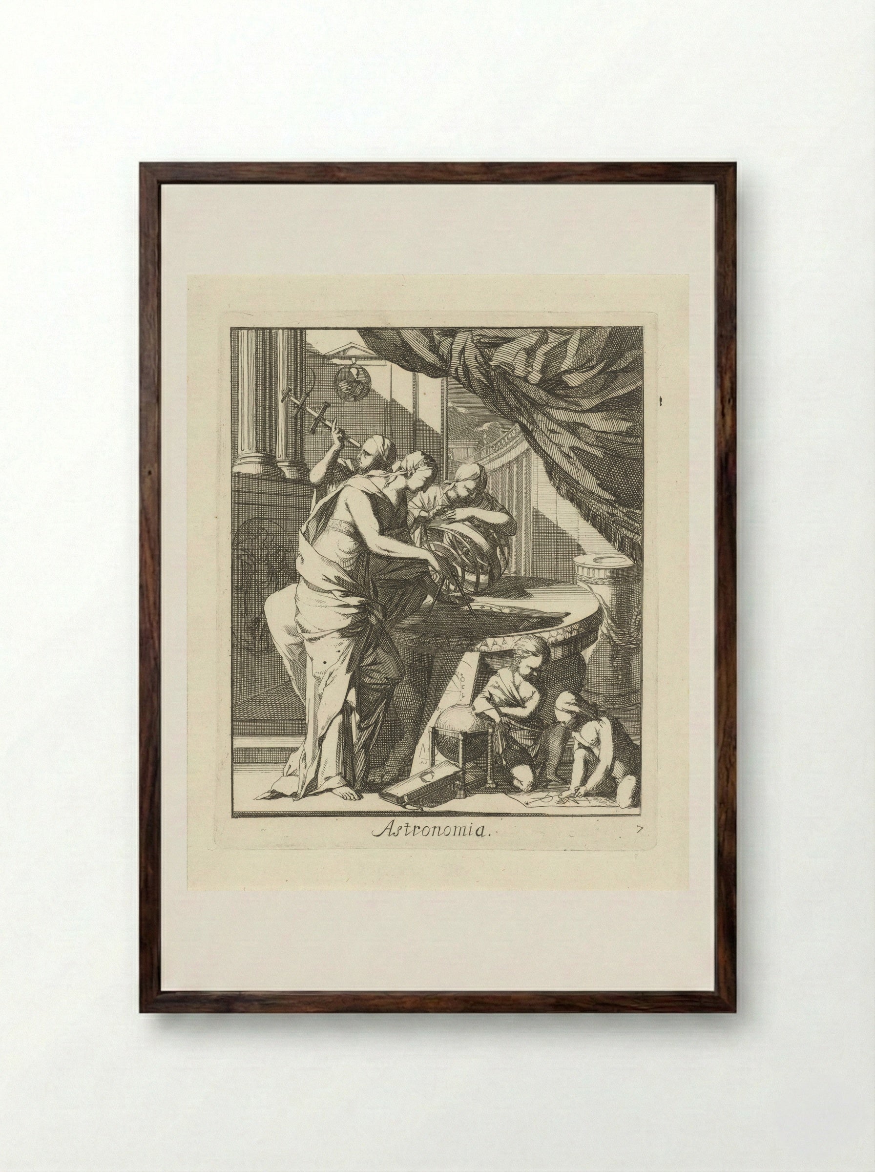 Astronomia - Caspar Luyken - Framed Print Dark Wood
