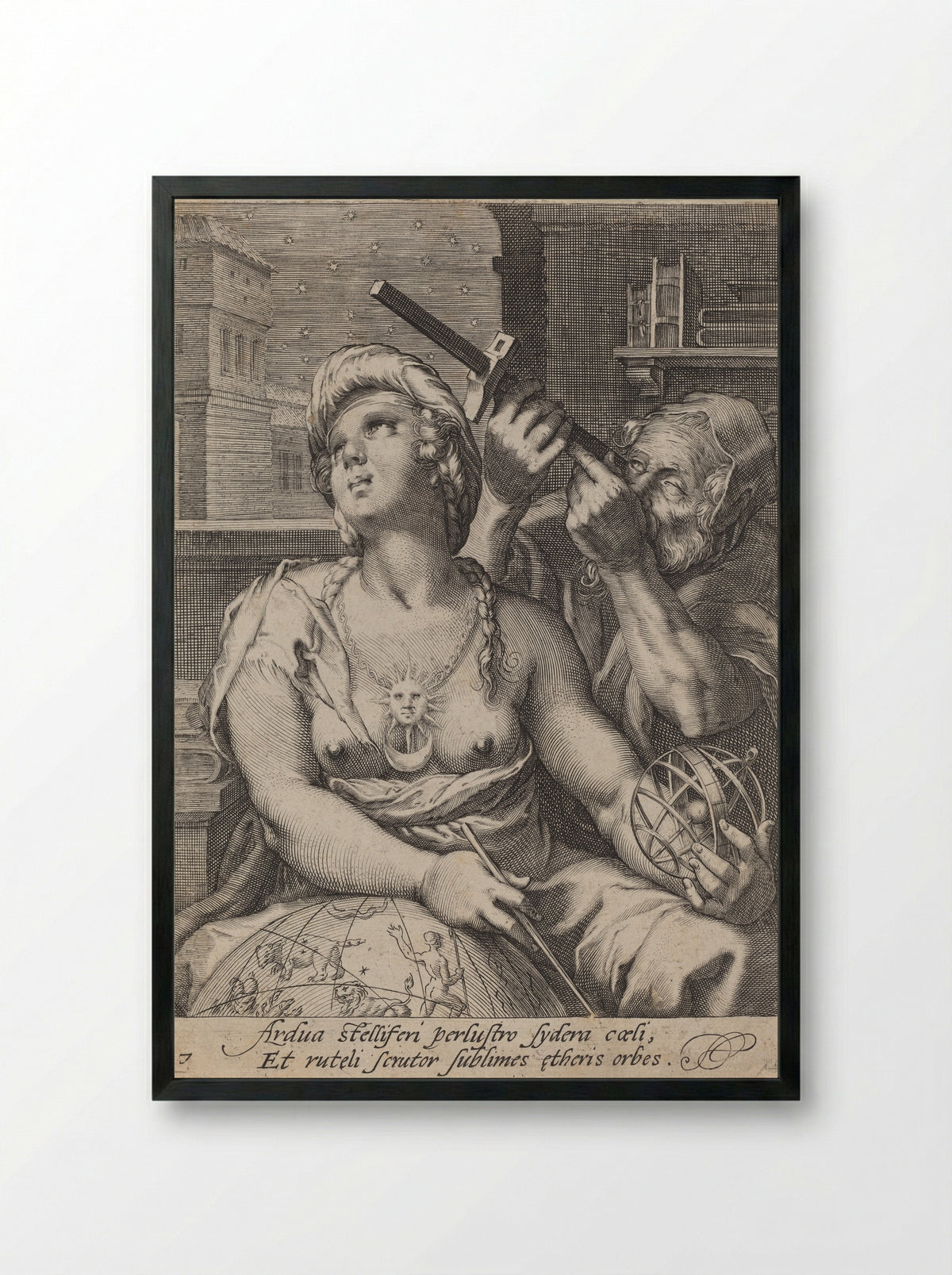 Astronomy - Cornelis Jacobsz. Drebbel - Framed Print Black