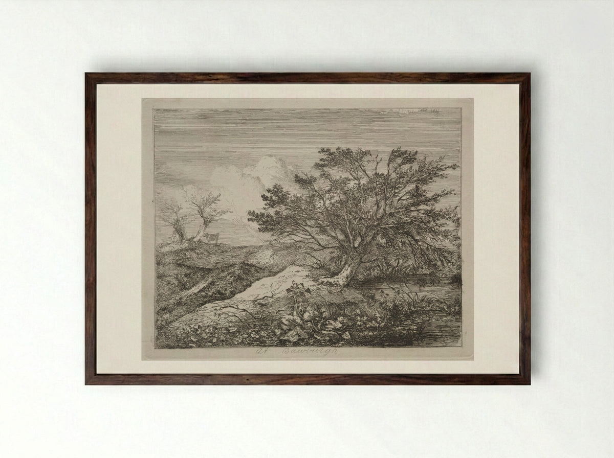 At Bawburgh - John Crome - Framed Print Dark Wood