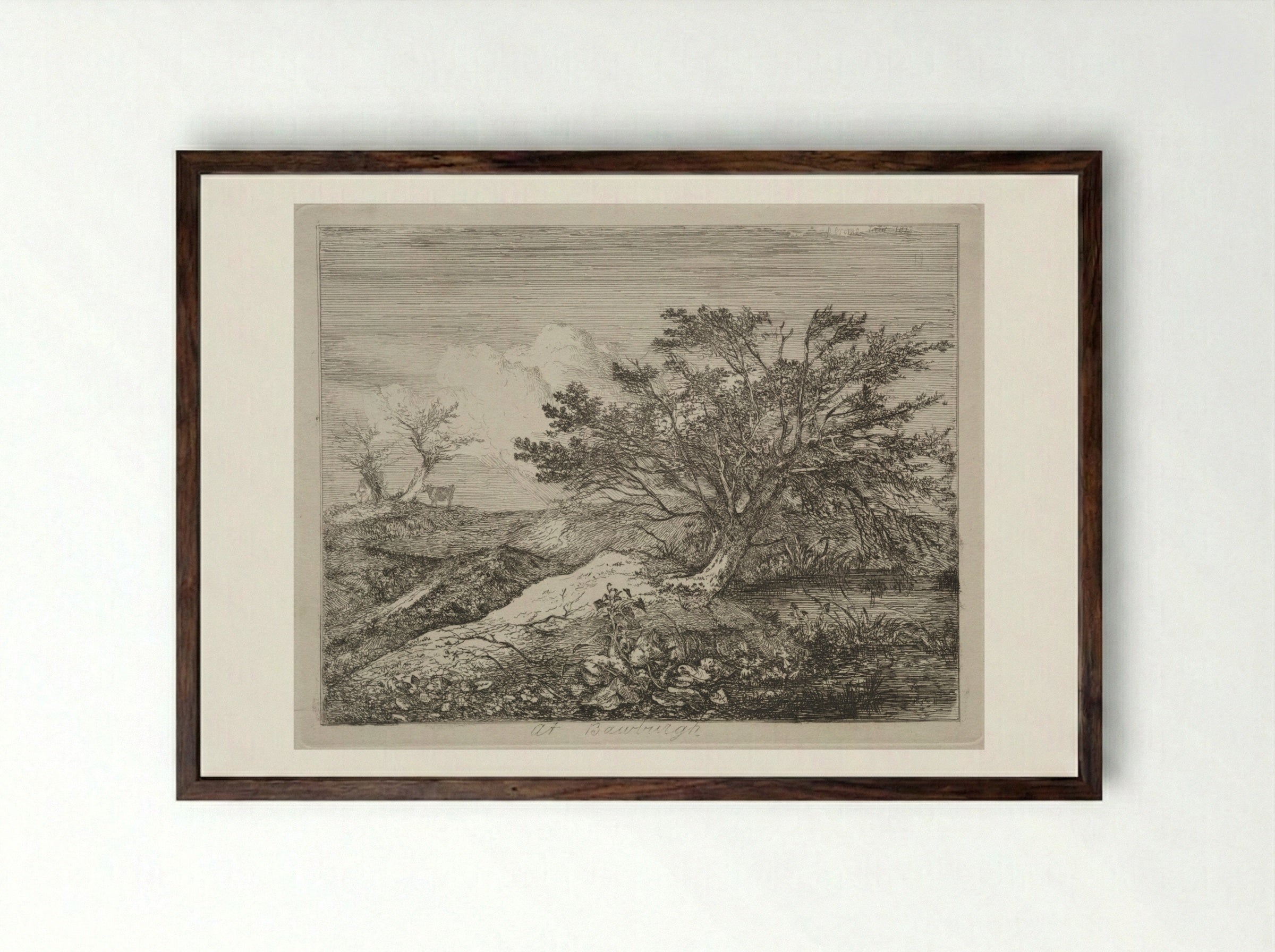 At Bawburgh - John Crome - Framed Print Dark Wood