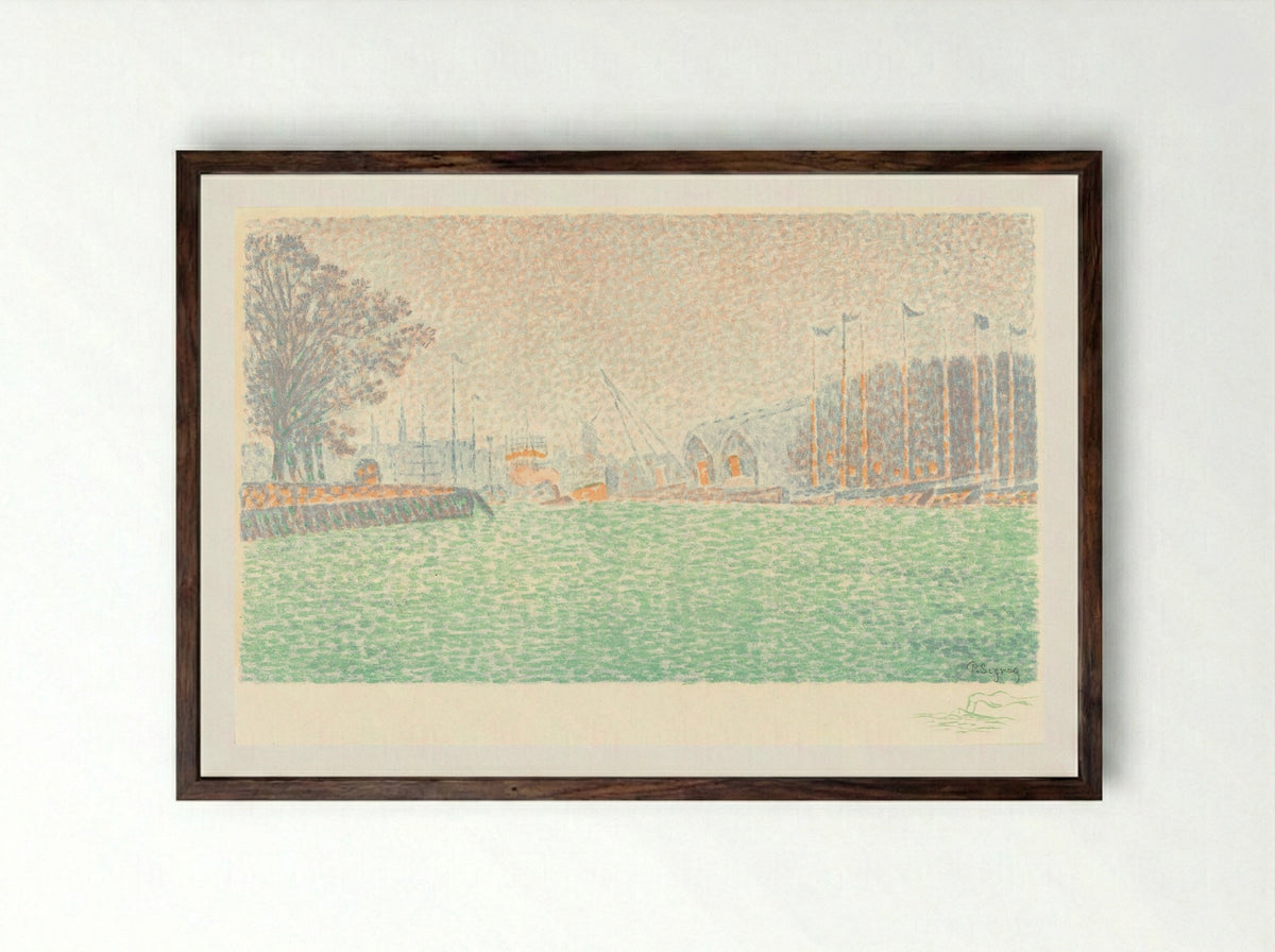 At Flushing (A Flessingue) - Paul Signac - Framed Print Dark Wood