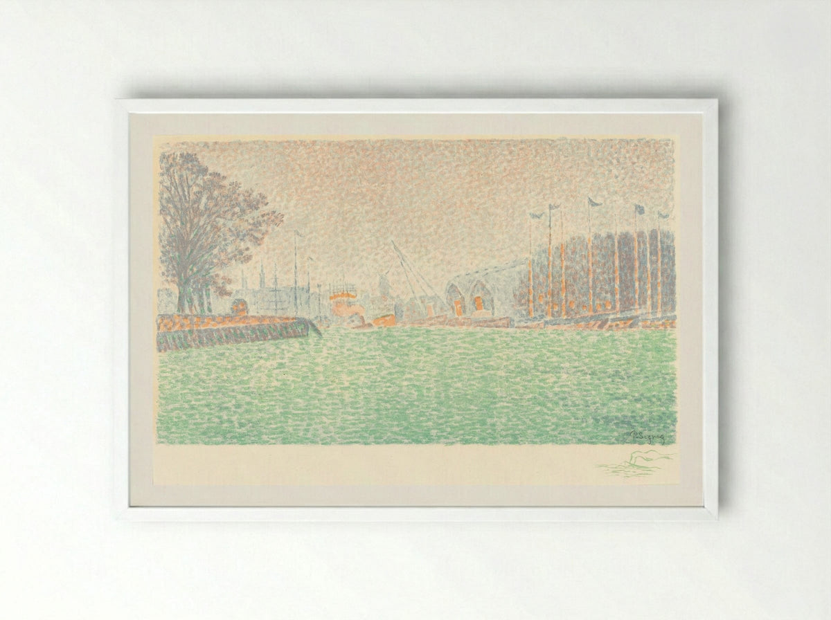 At Flushing (A Flessingue) - Paul Signac - Framed Print White