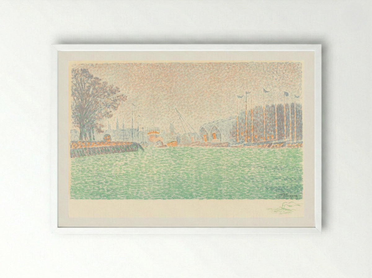 At Flushing (A Flessingue) - Paul Signac - Framed Print White